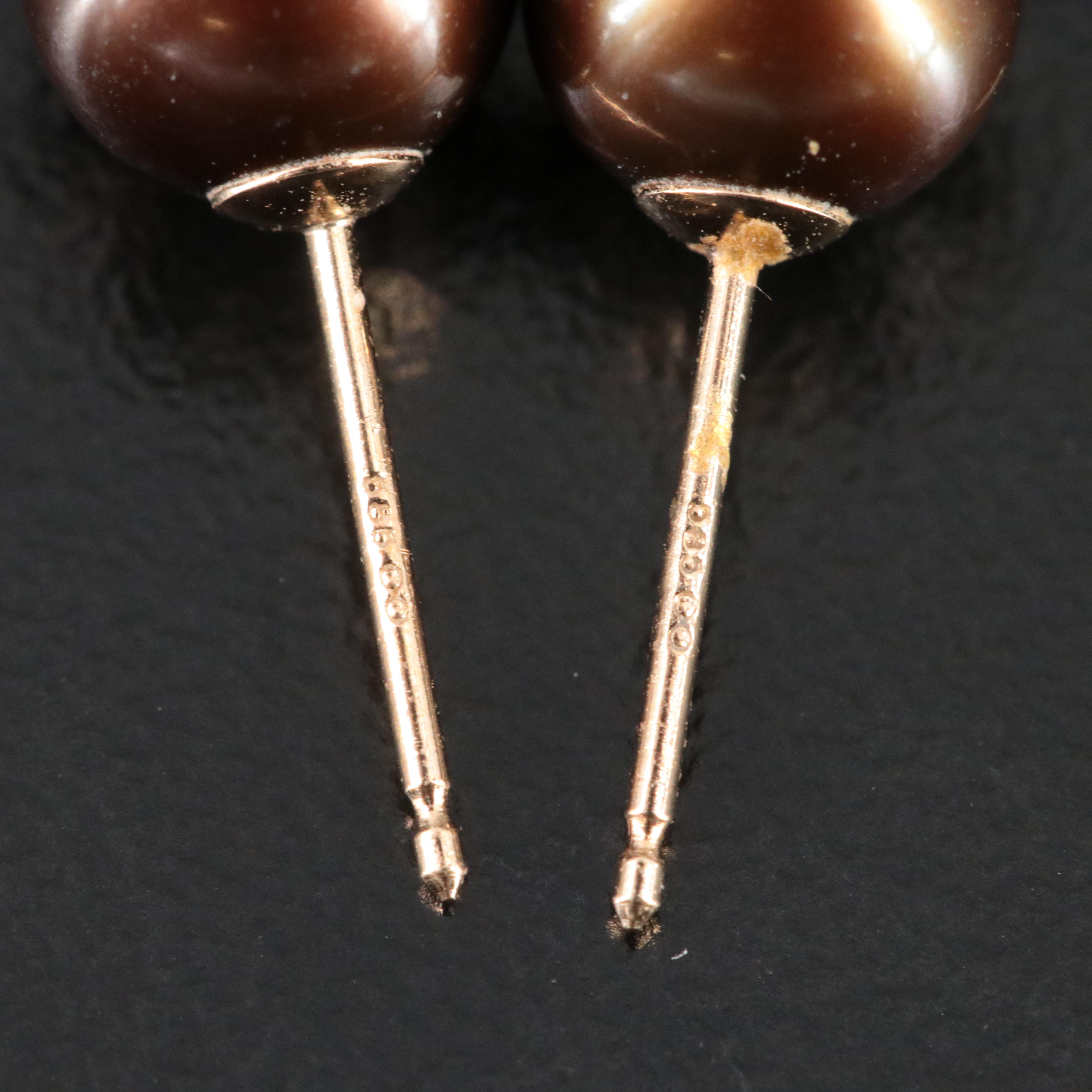 14K Pearl Stud Earrings