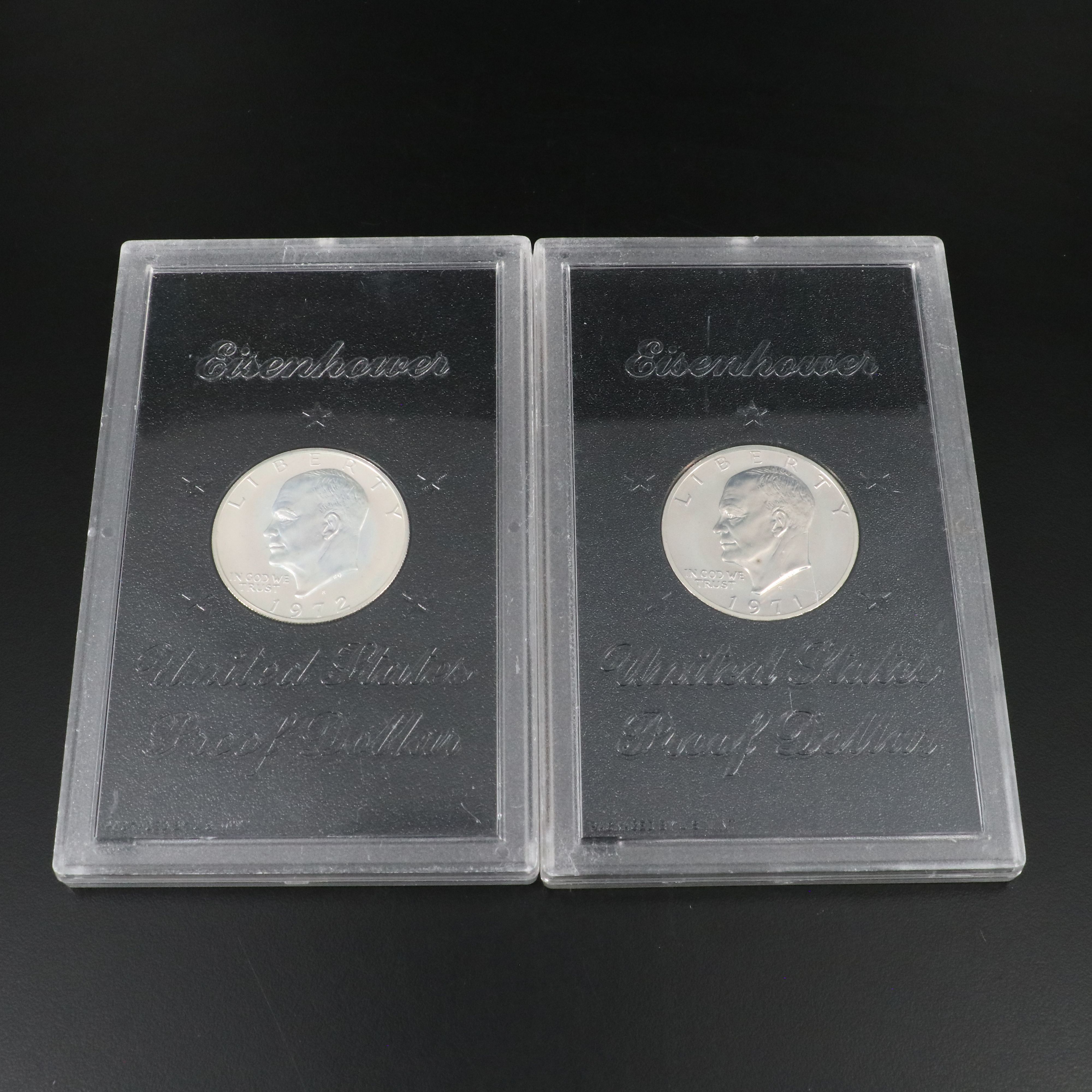 Five Silver Eisenhower Proof Dollars, 1971-1972