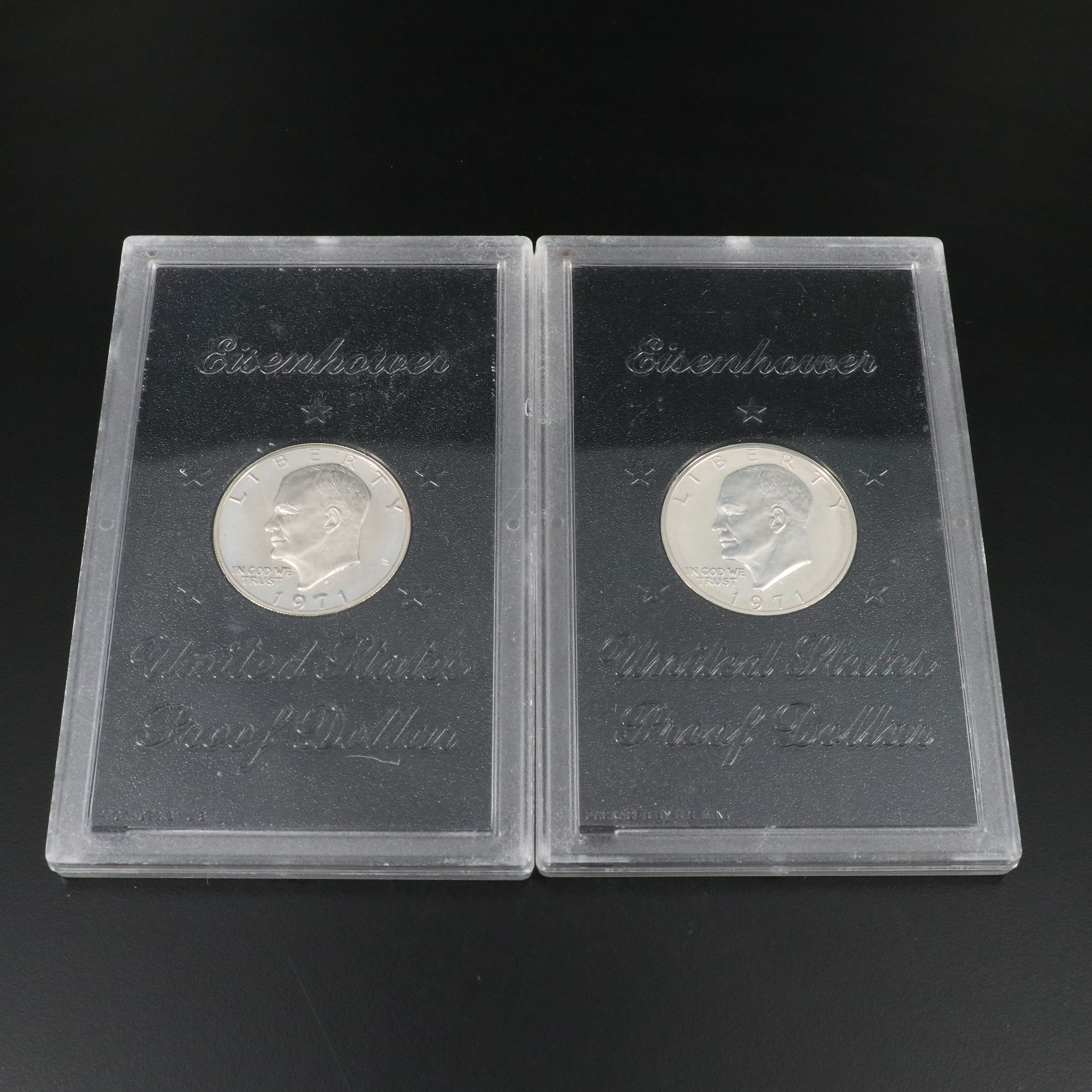 Five Silver Eisenhower Proof Dollars, 1971-1972
