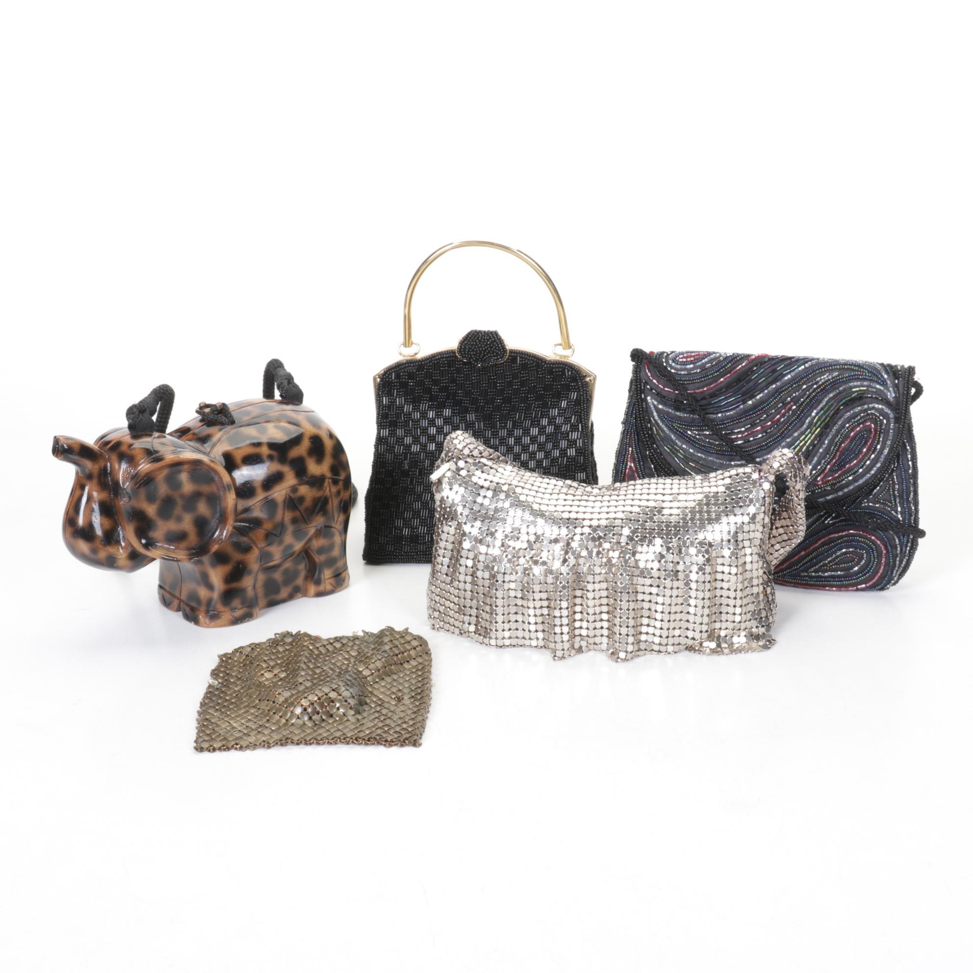 Timmy Woods Elephant Handbag, Whiting & Davis and More Beaded and Mesh Handbags