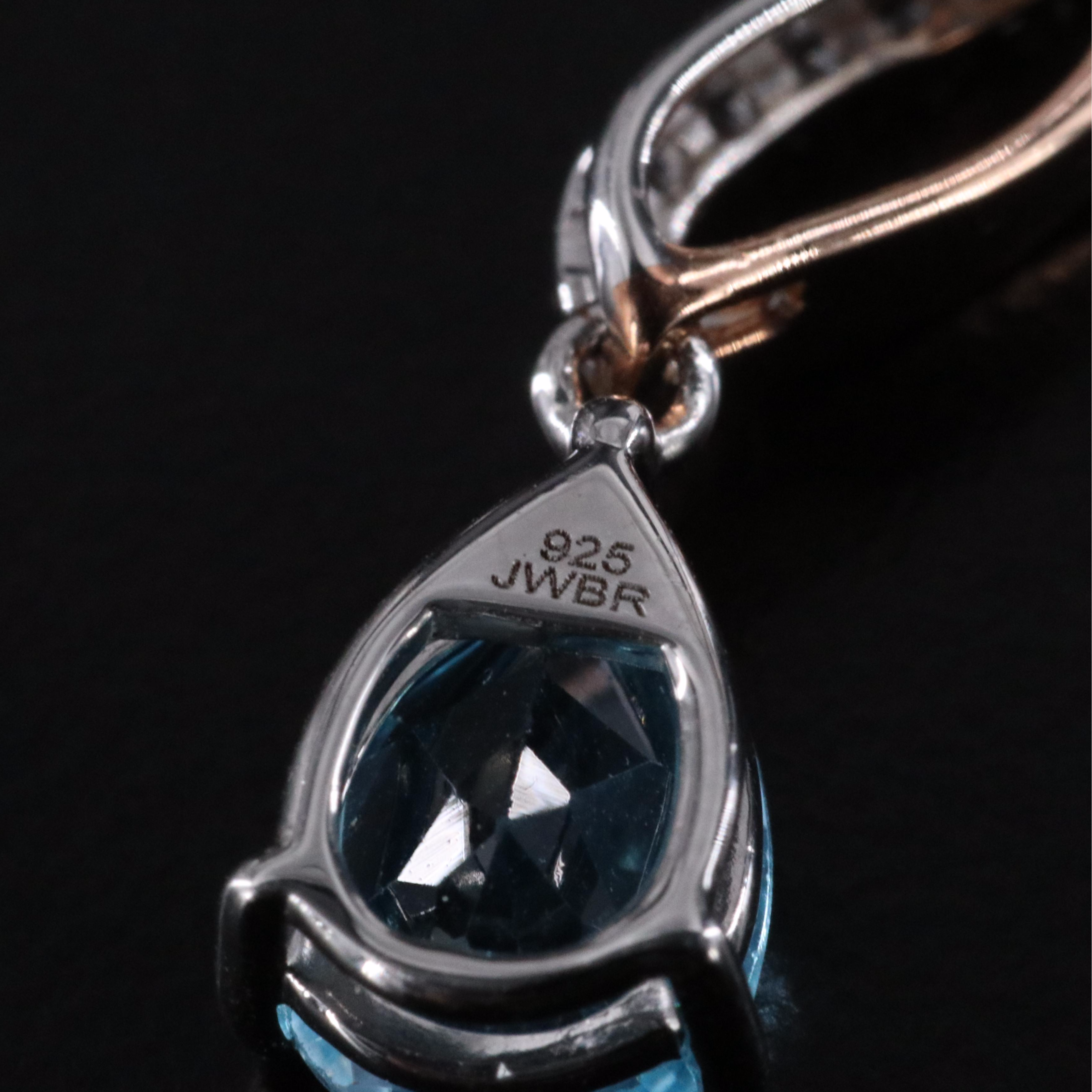 Sterling Swiss Blue Topaz and White Sapphire Earrings