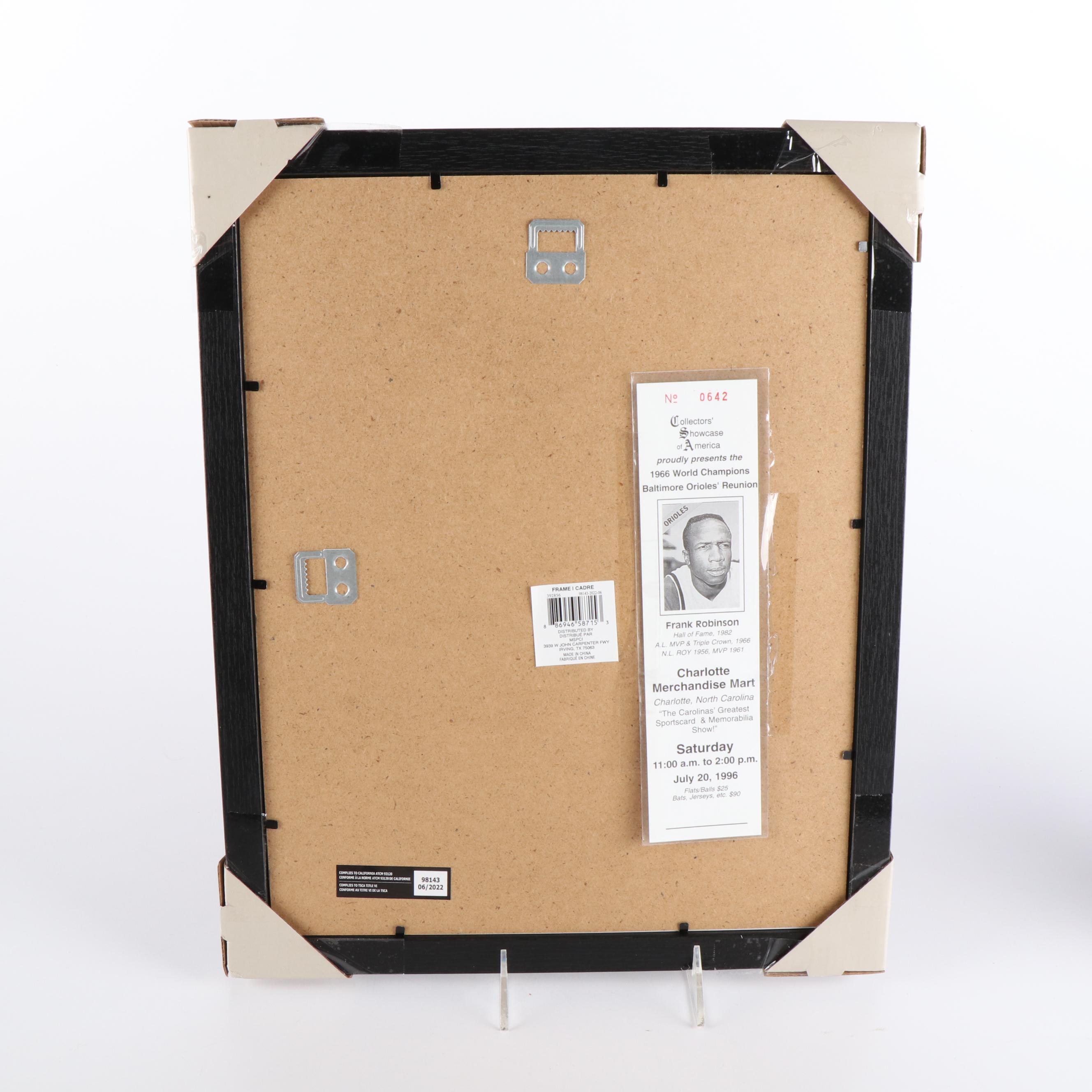 Frank Robinson Signed Framed Photo and Other Robinson Memorabilia