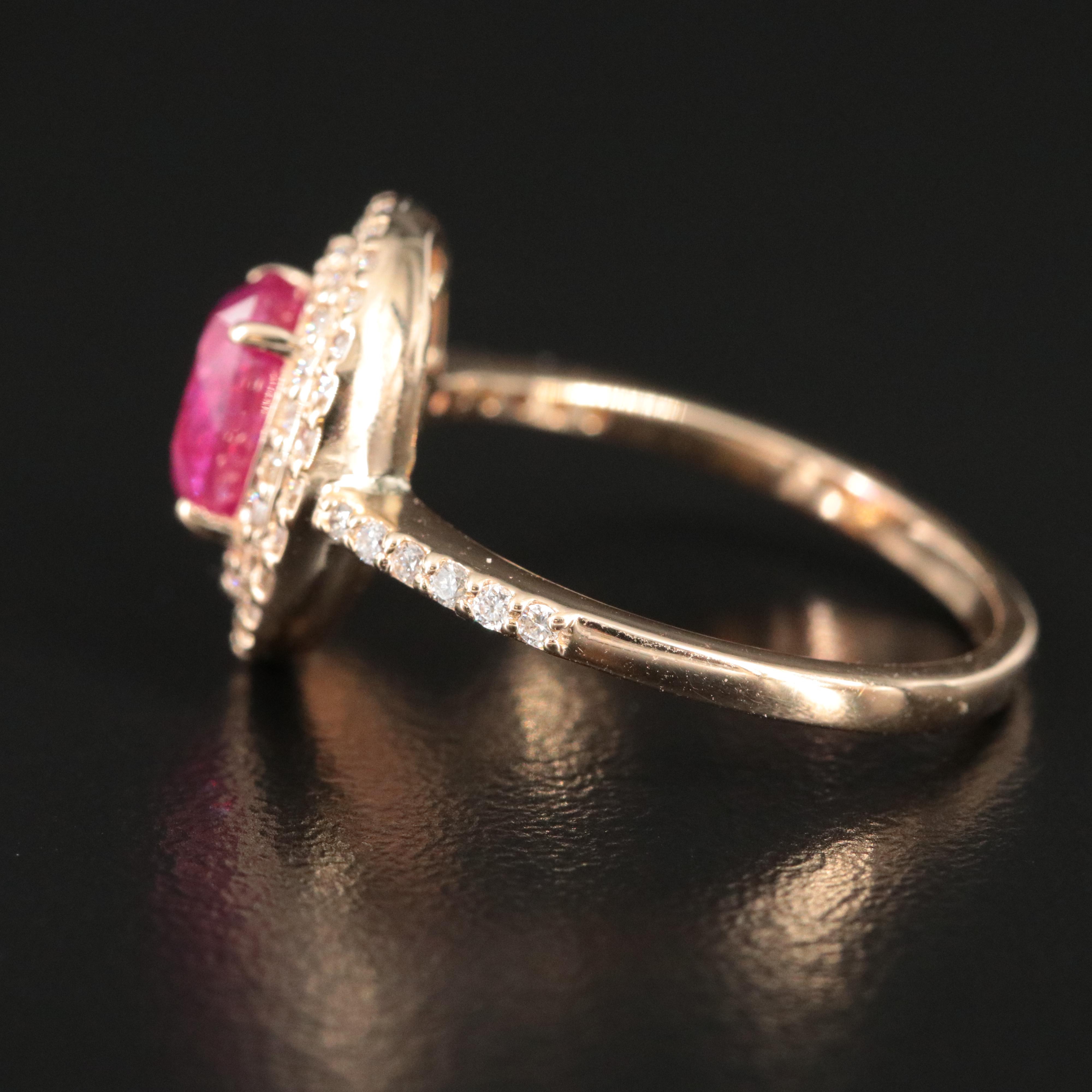 14K 1.83 CT Ruby and Diamond Ring with IGI Report