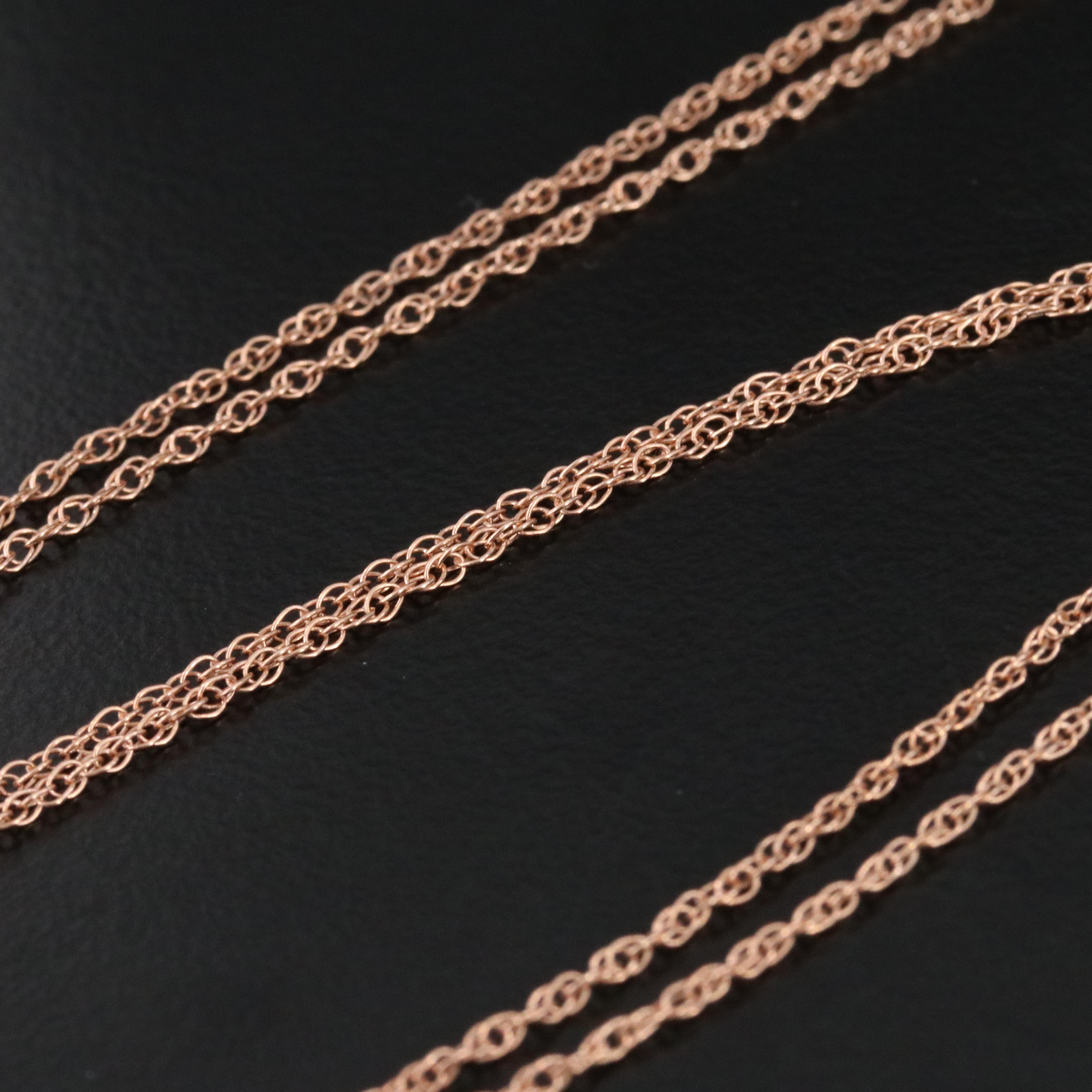 Sterling and Diamond Pendant Necklace in Rose Tone