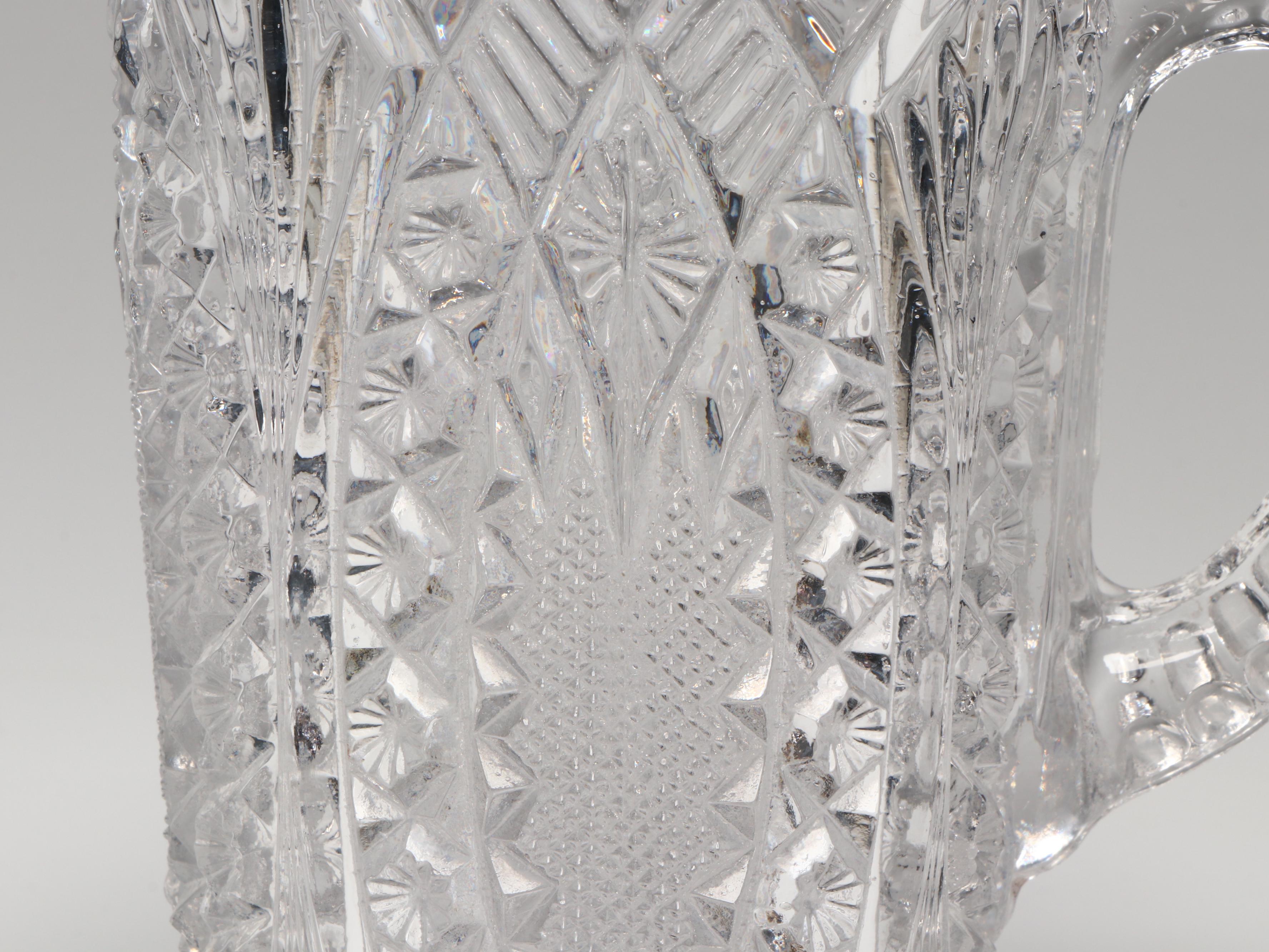 American Brilliant Cut Ewer and Bowl with Other Table Accessories