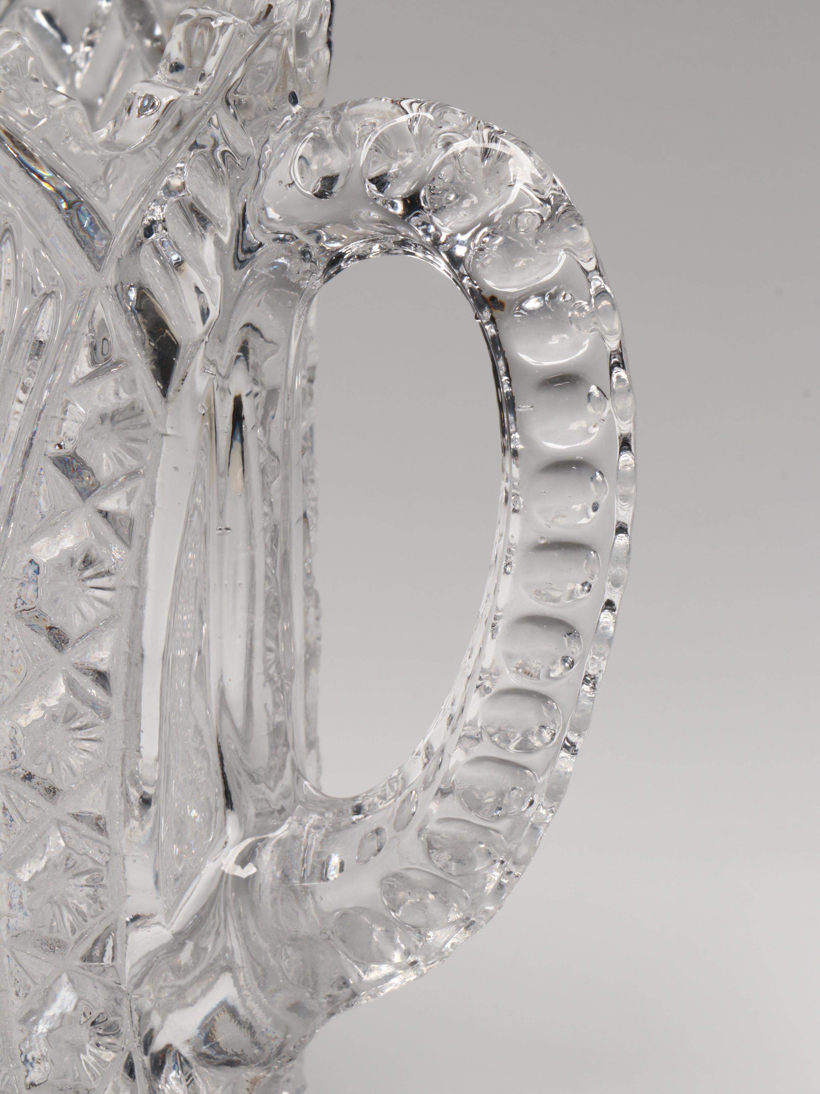 American Brilliant Cut Ewer and Bowl with Other Table Accessories