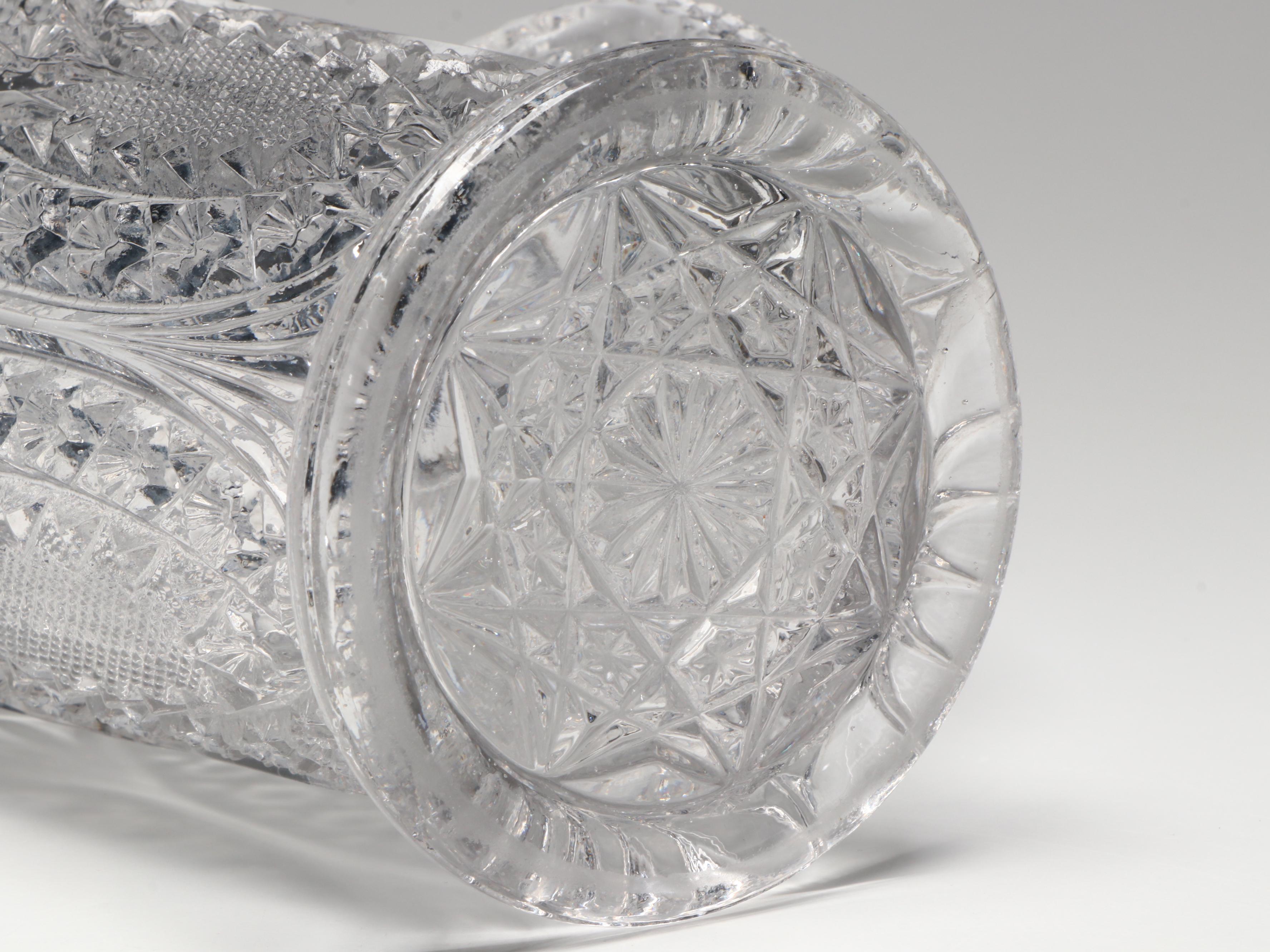 American Brilliant Cut Ewer and Bowl with Other Table Accessories