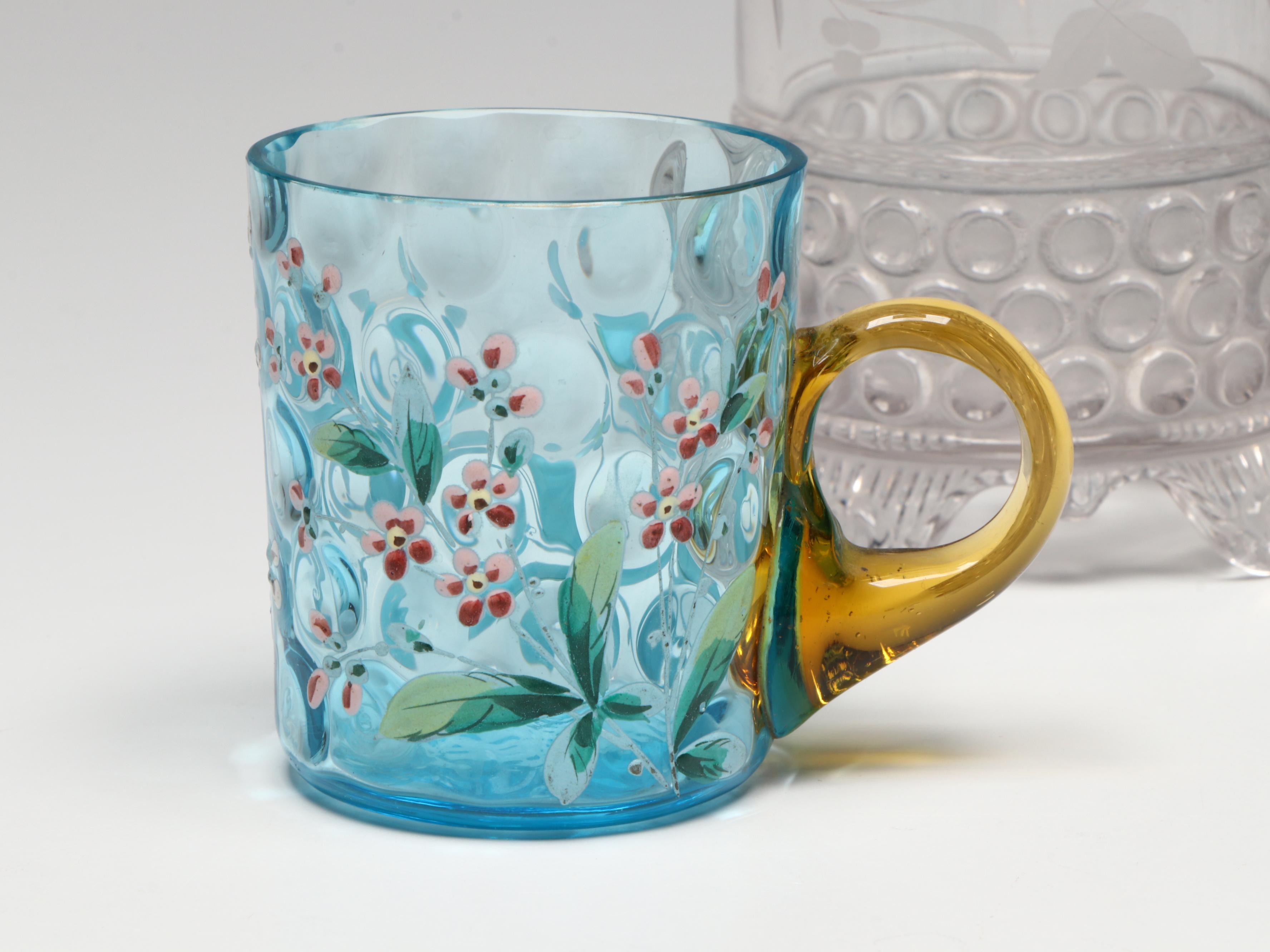 American Brilliant Cut Ewer and Bowl with Other Table Accessories