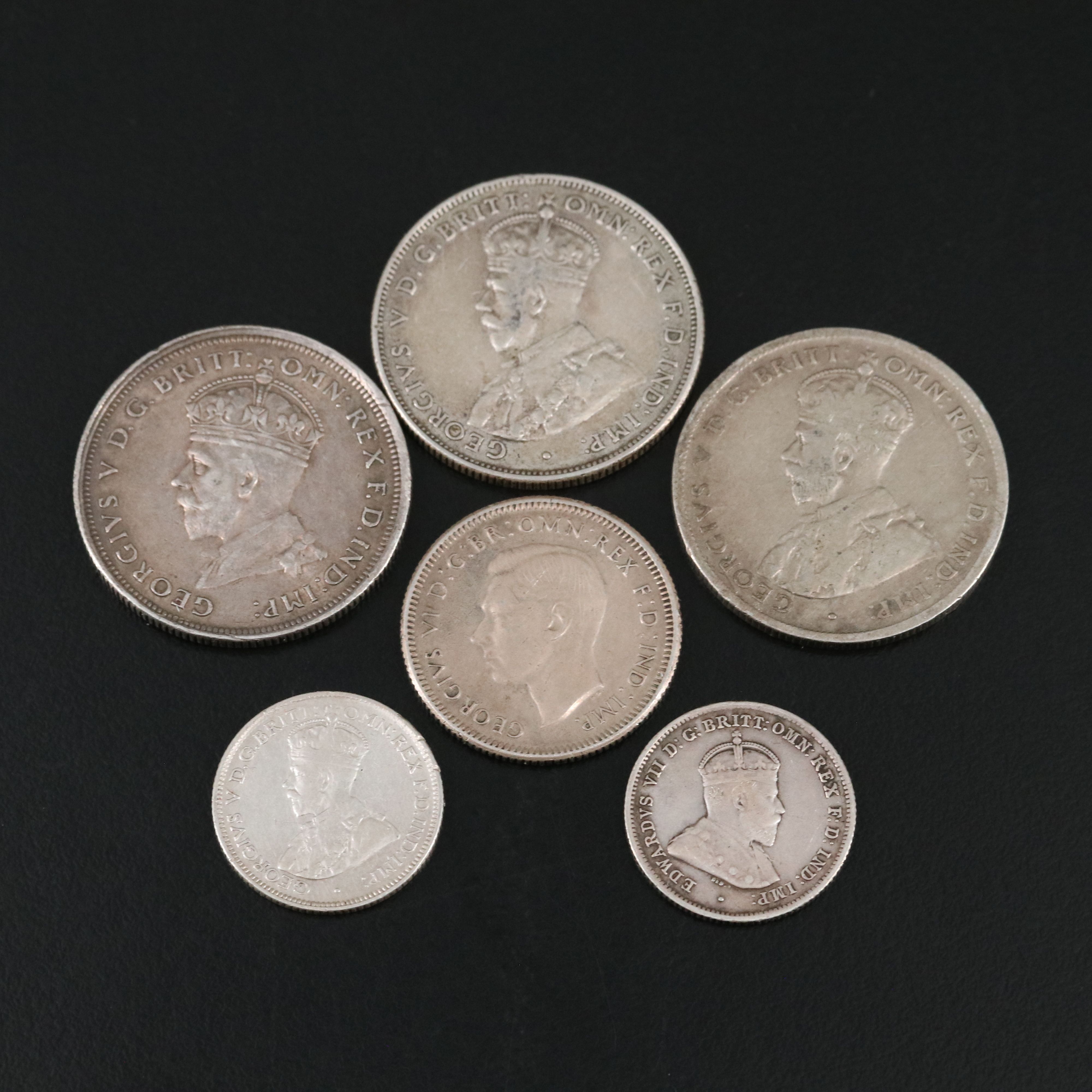 Six Different Australian Silver Coins