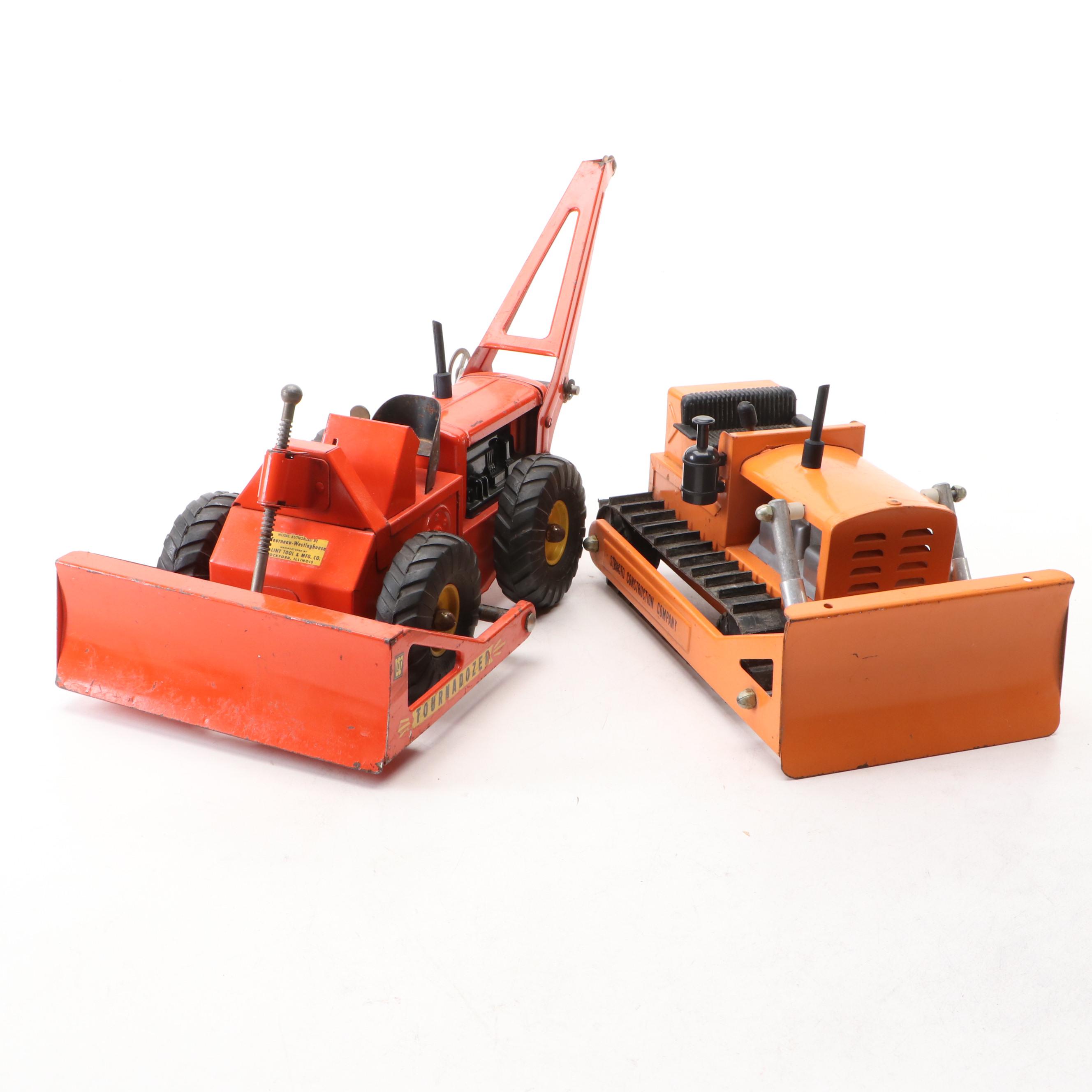 Ny-Lint Tournadozer and Structo Bulldozer Pressed Steel Toys, Mid-20th C.
