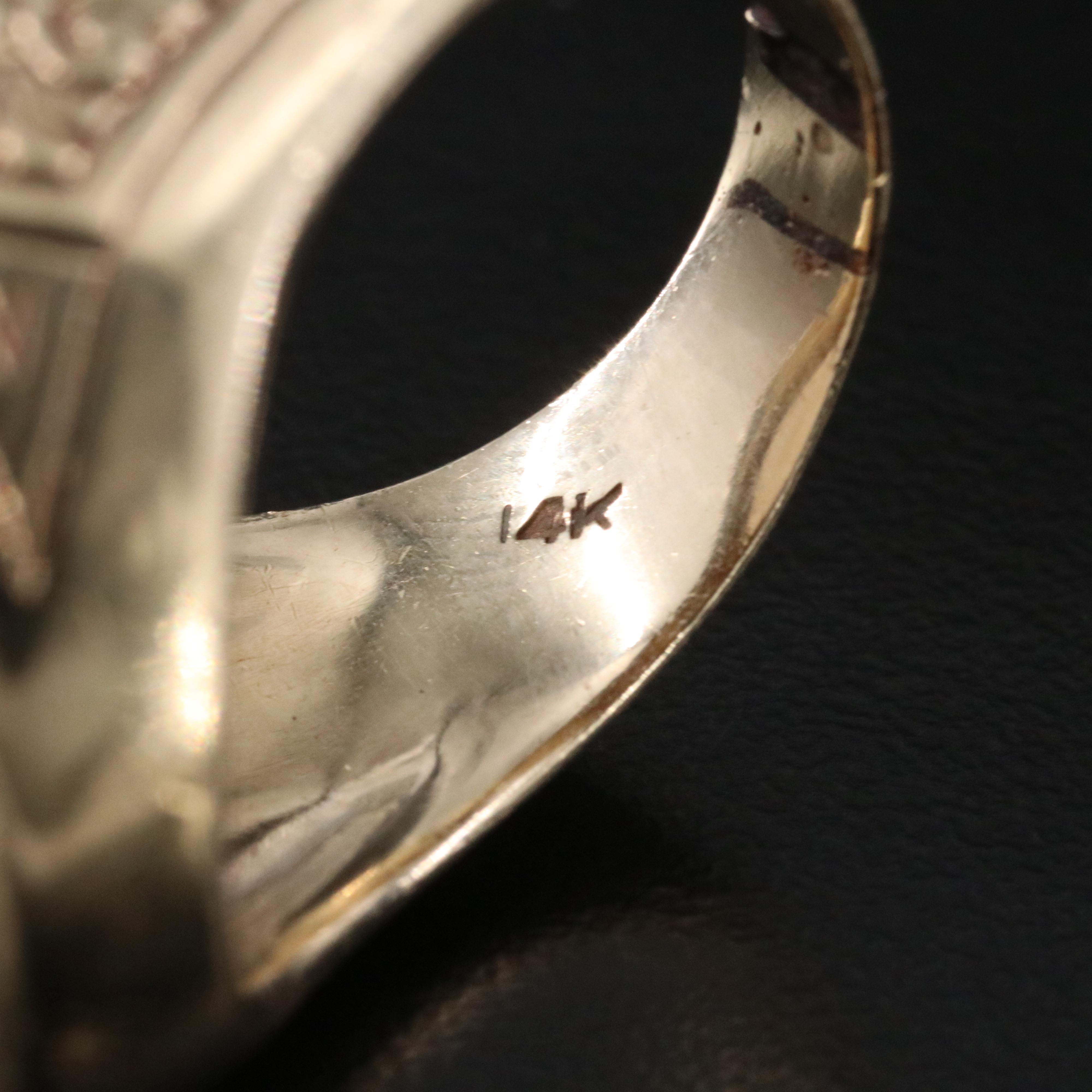 Vintage 14K Quartz Intaglio Crest Ring