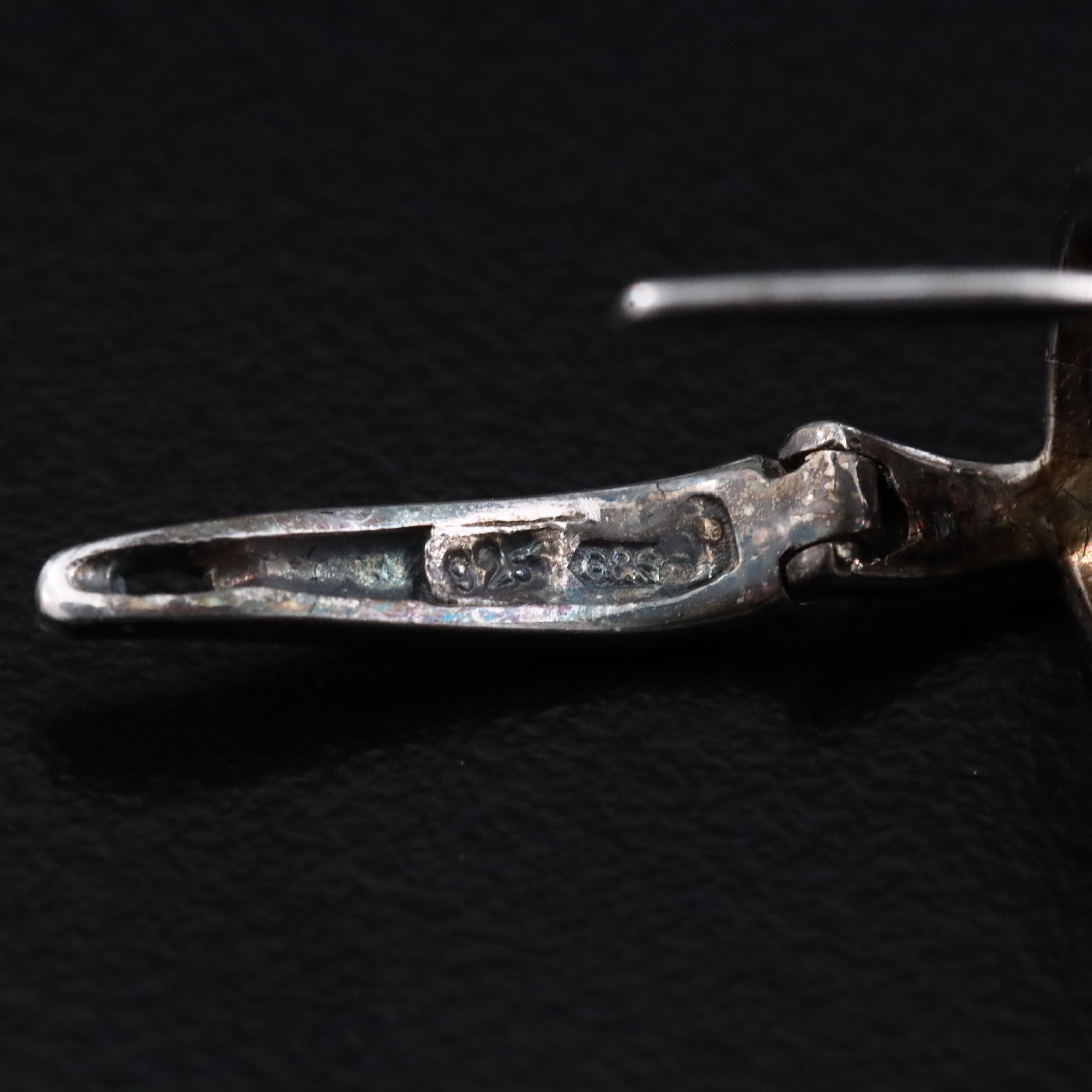 Sterling Garnet Drop Earrings