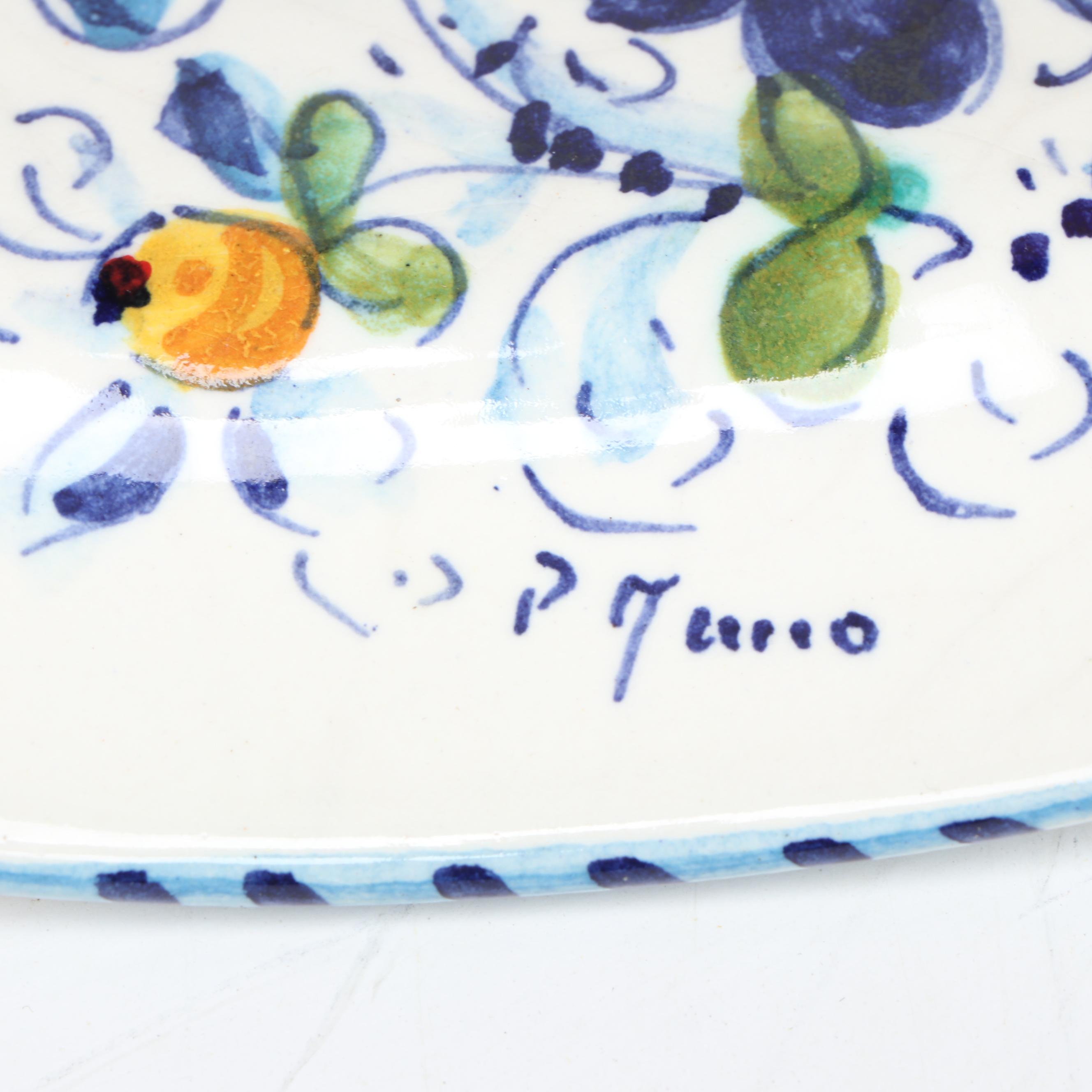 Marino Italian Bowl, Delfts Blue Trumpet Vase, Reverse Decoupage Vase, More