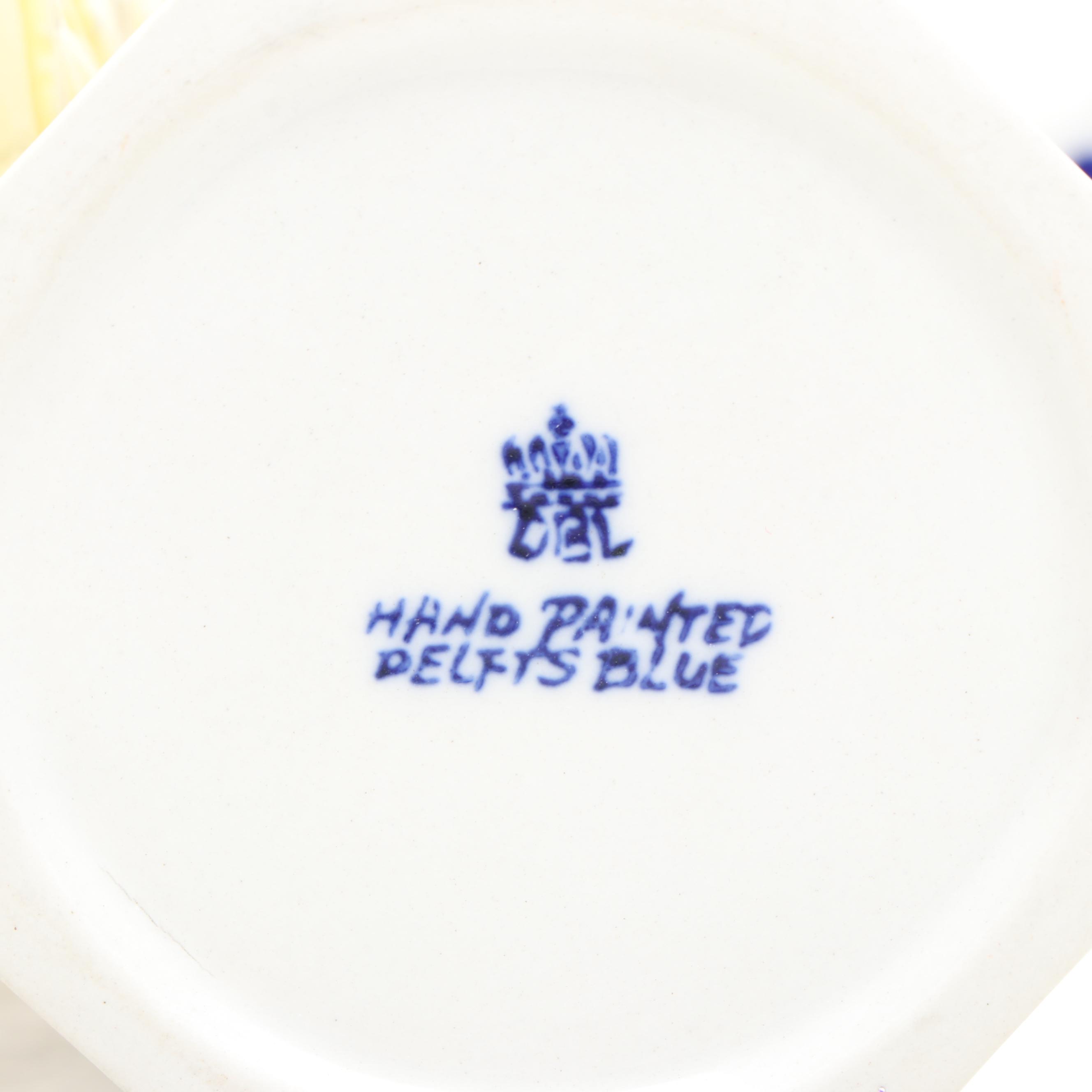 Marino Italian Bowl, Delfts Blue Trumpet Vase, Reverse Decoupage Vase, More