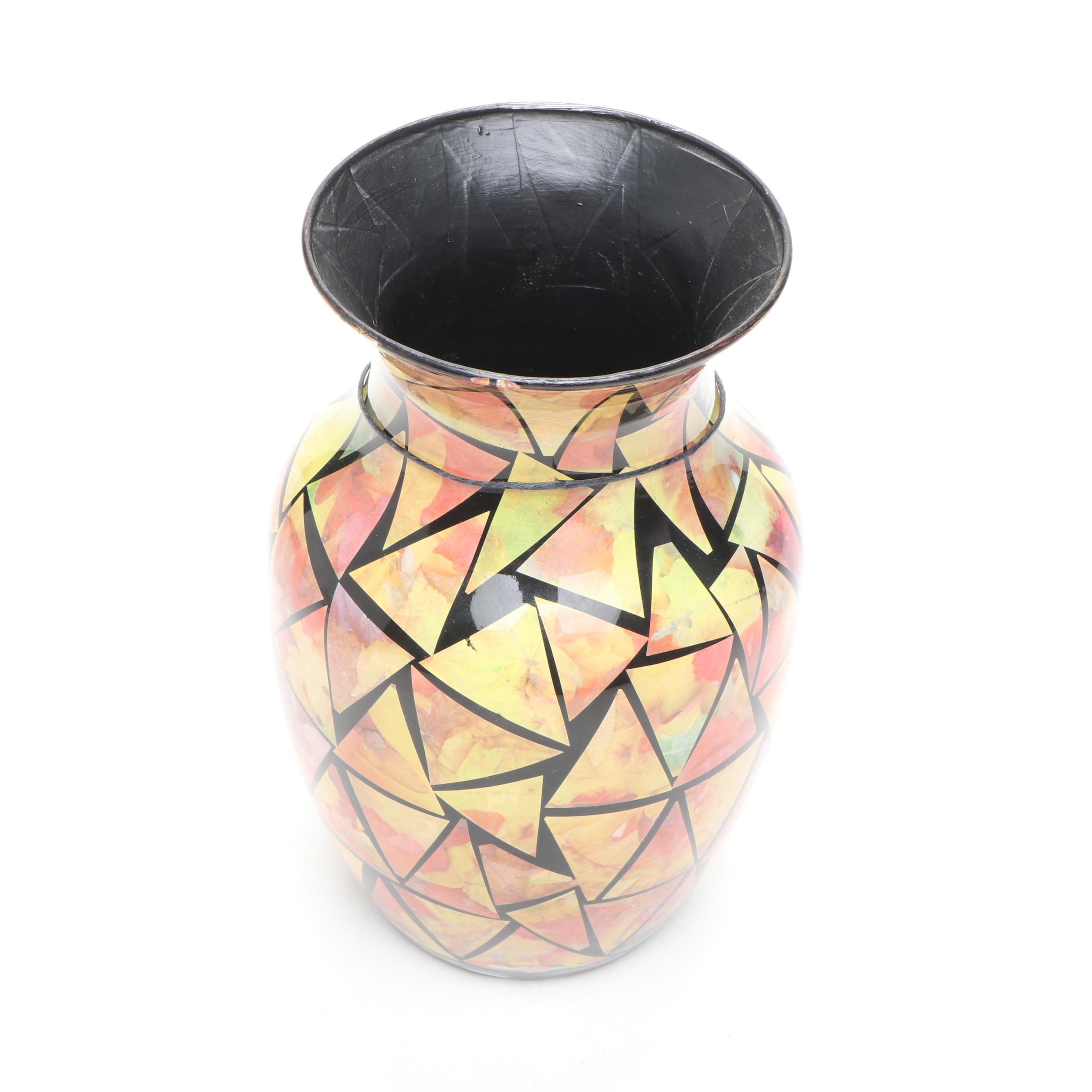 Marino Italian Bowl, Delfts Blue Trumpet Vase, Reverse Decoupage Vase, More