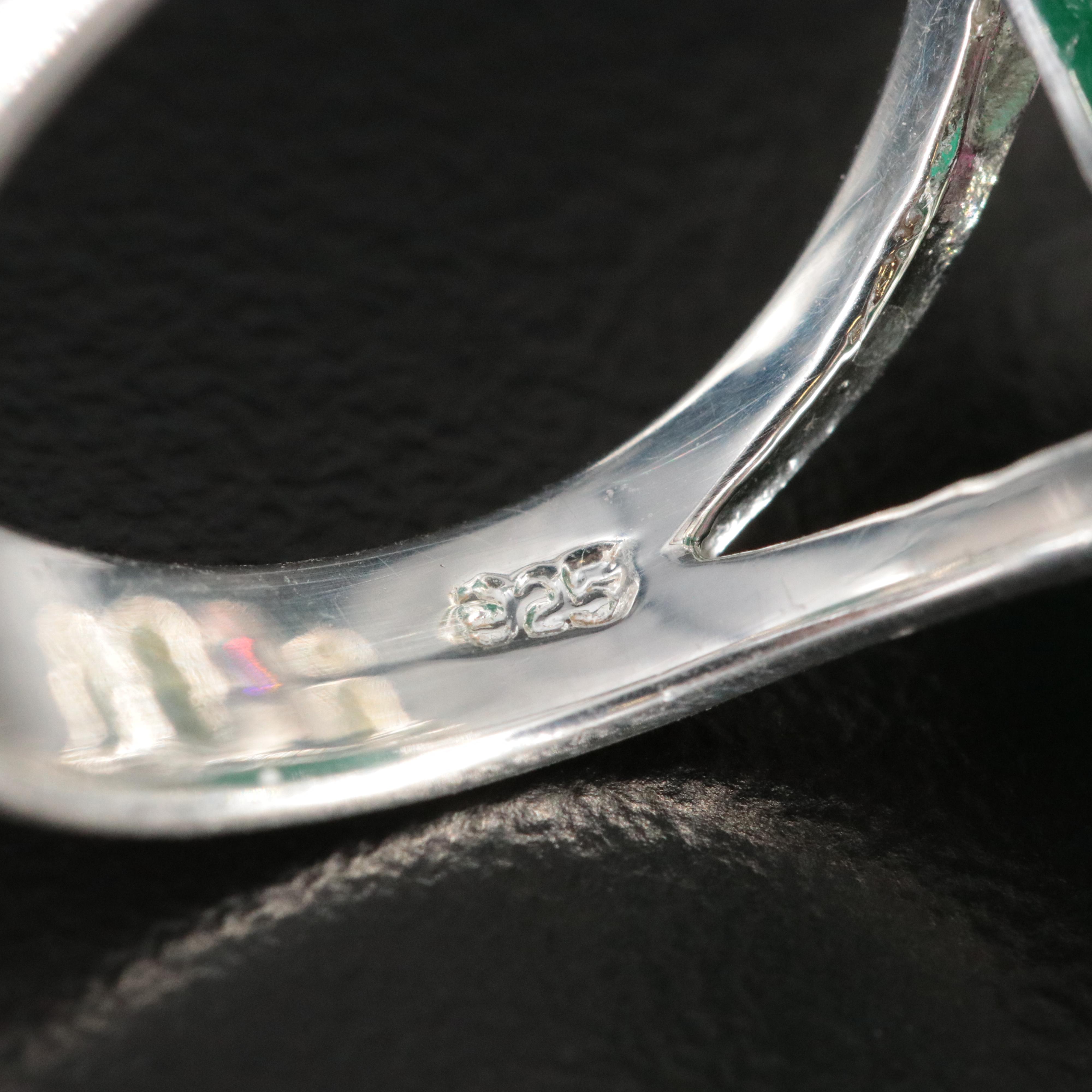 Sterling Beryl, Peridot and Garnet Ring