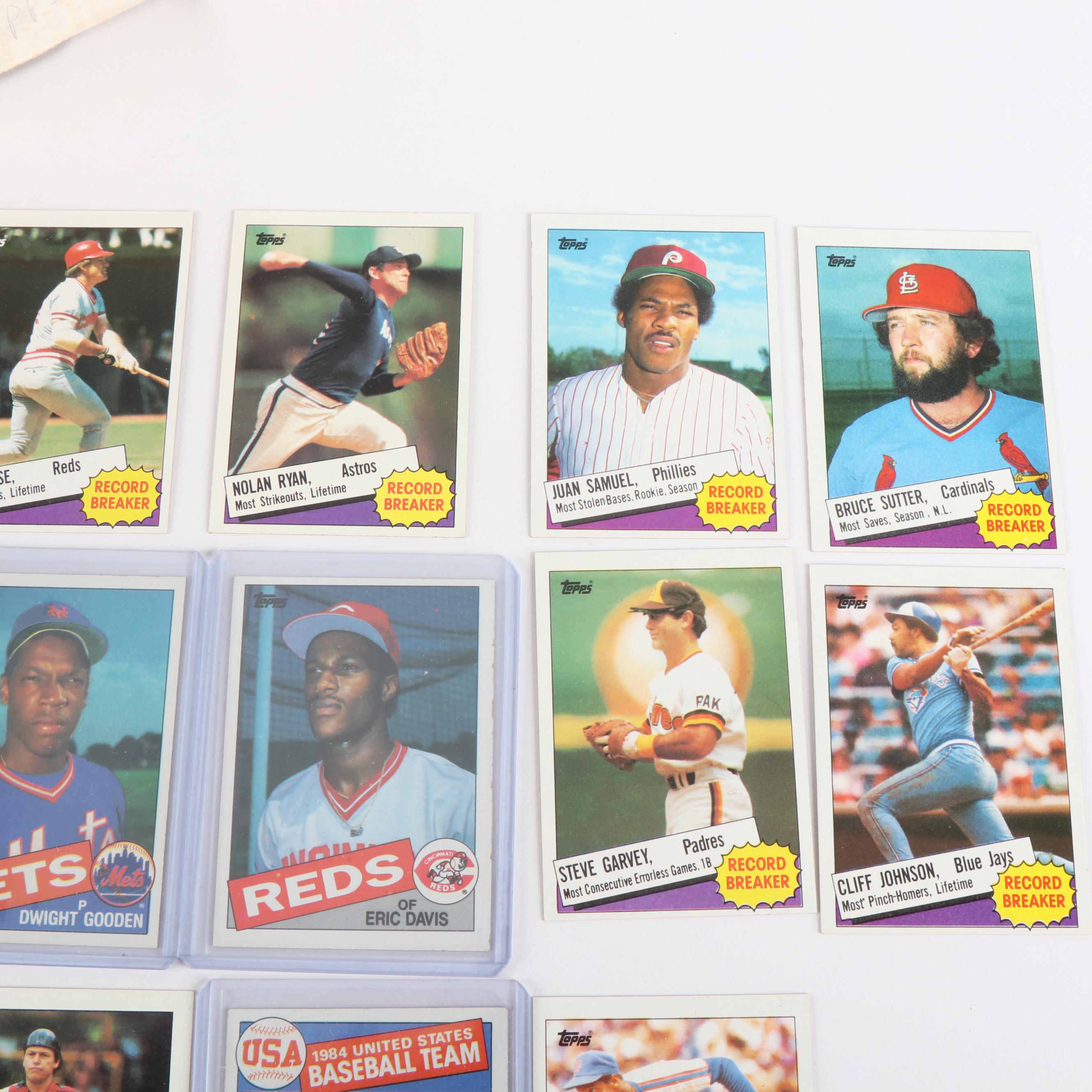 Four Topps Baseball Card Sets, 1983 to 1986