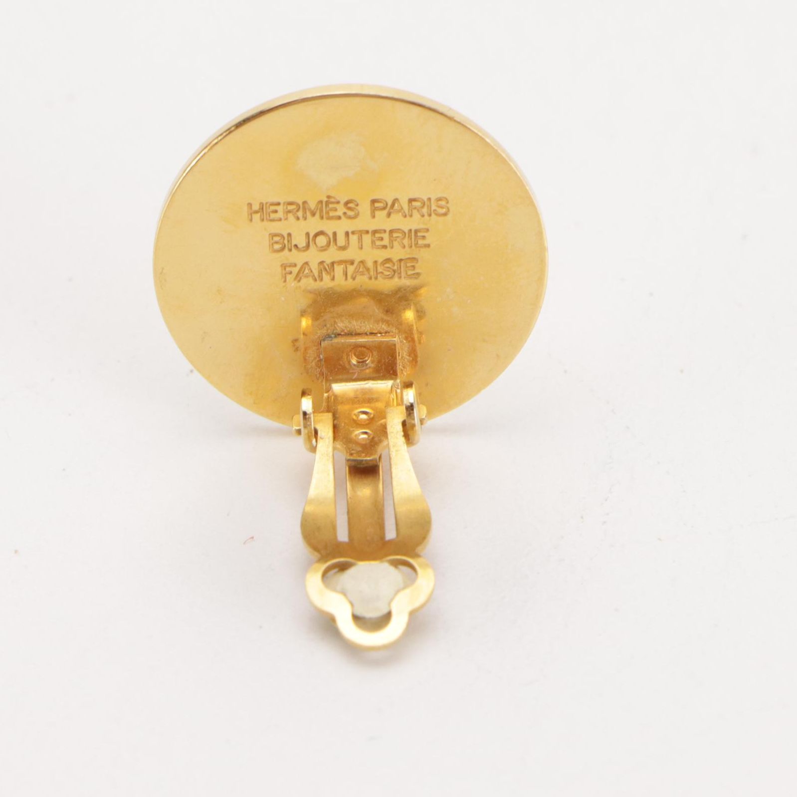 Hermès Bijouterie Fantaisie Clou de Selle Clip Earrings with Box