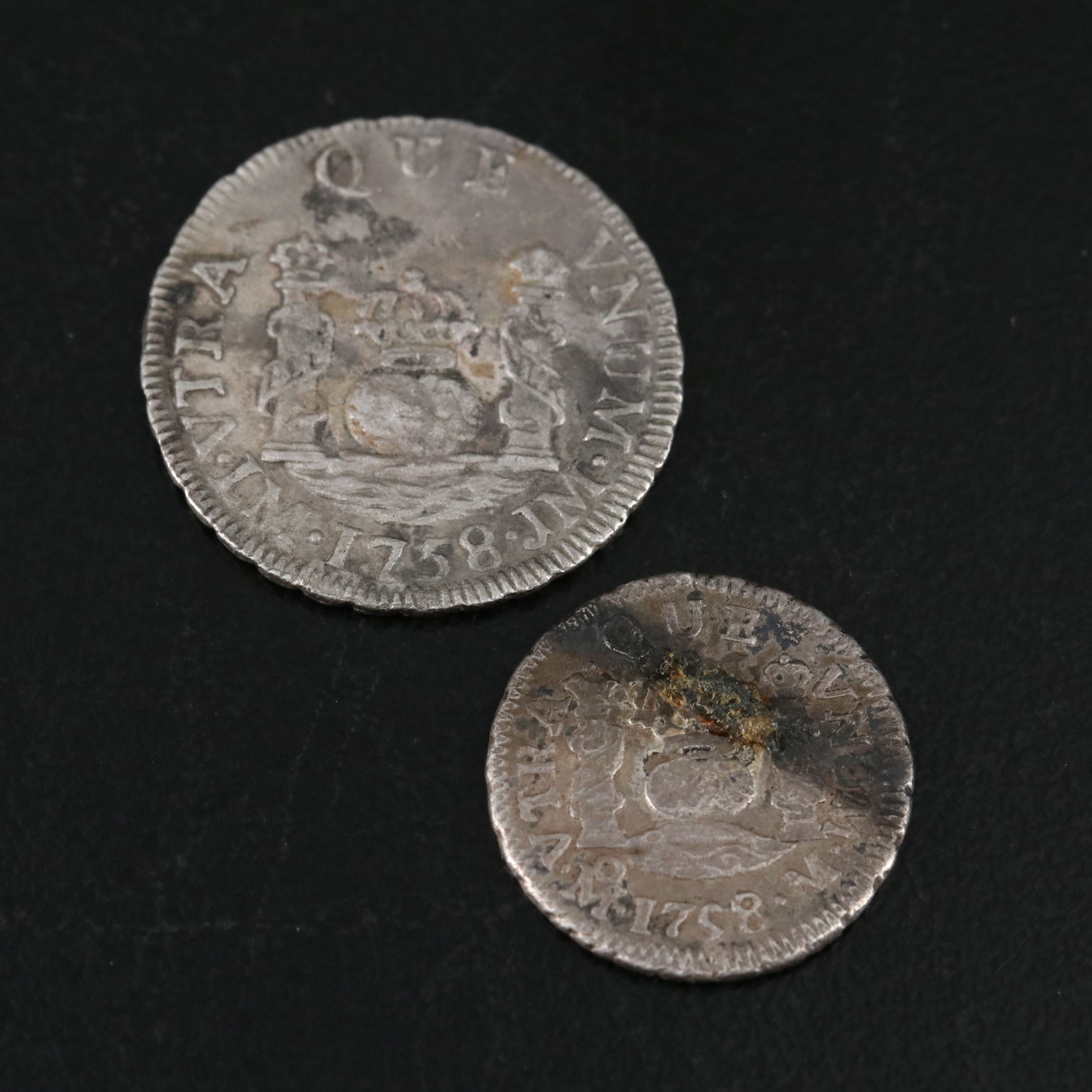 Collection of Six Spanish Colonial Minor Silver Coins