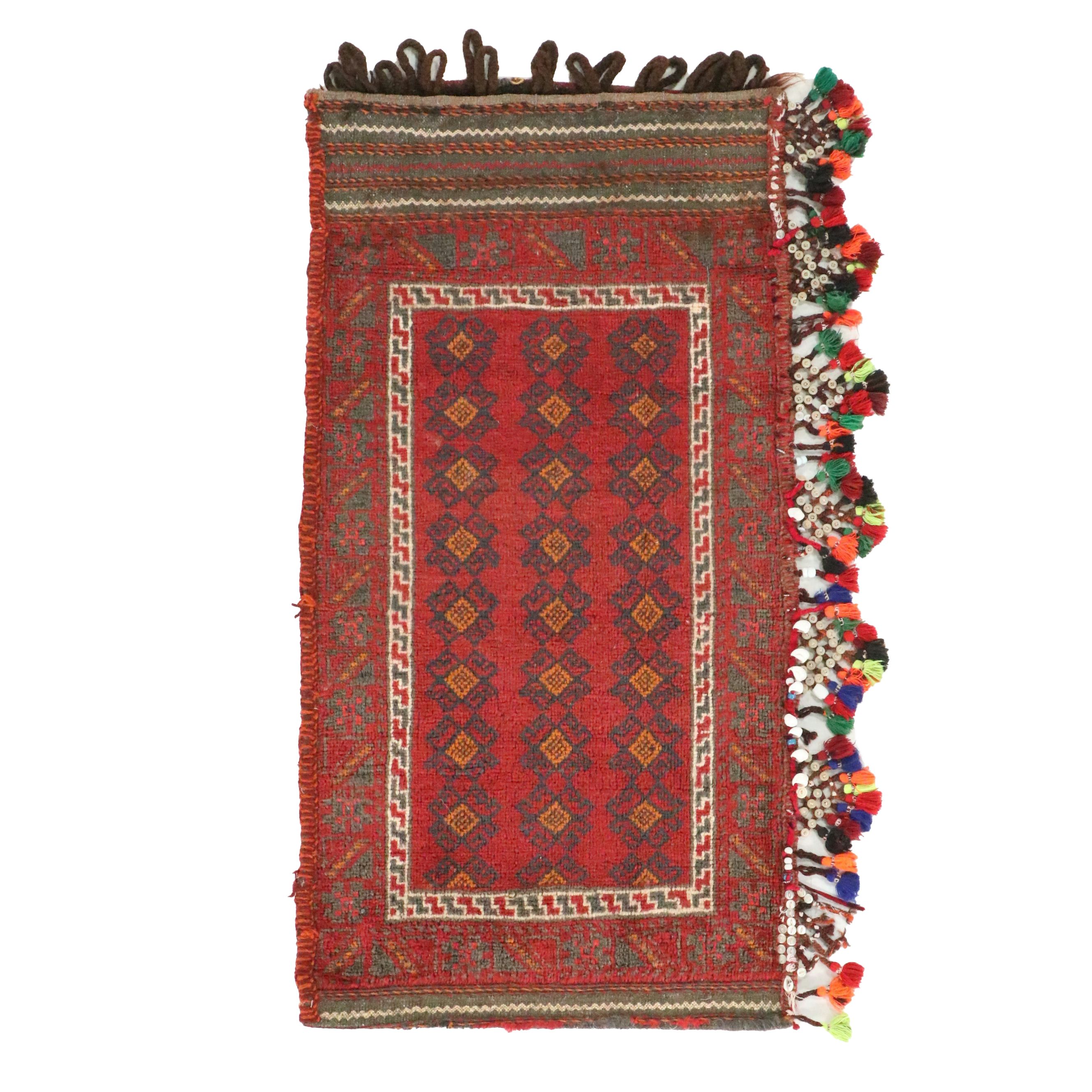 Hand-Knotted Afghan Baluch Balisht Bag Cushion Cover