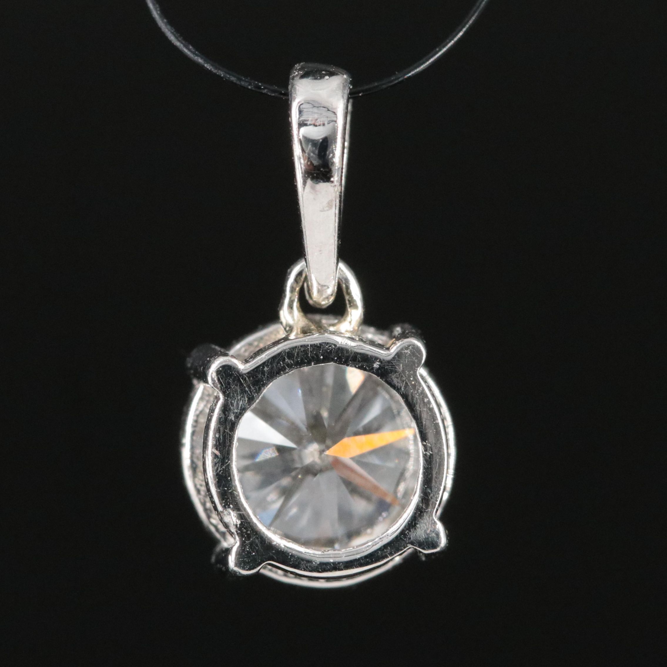 Platinum 0.98 CT Lab Grown Diamond Solitaire Pendant