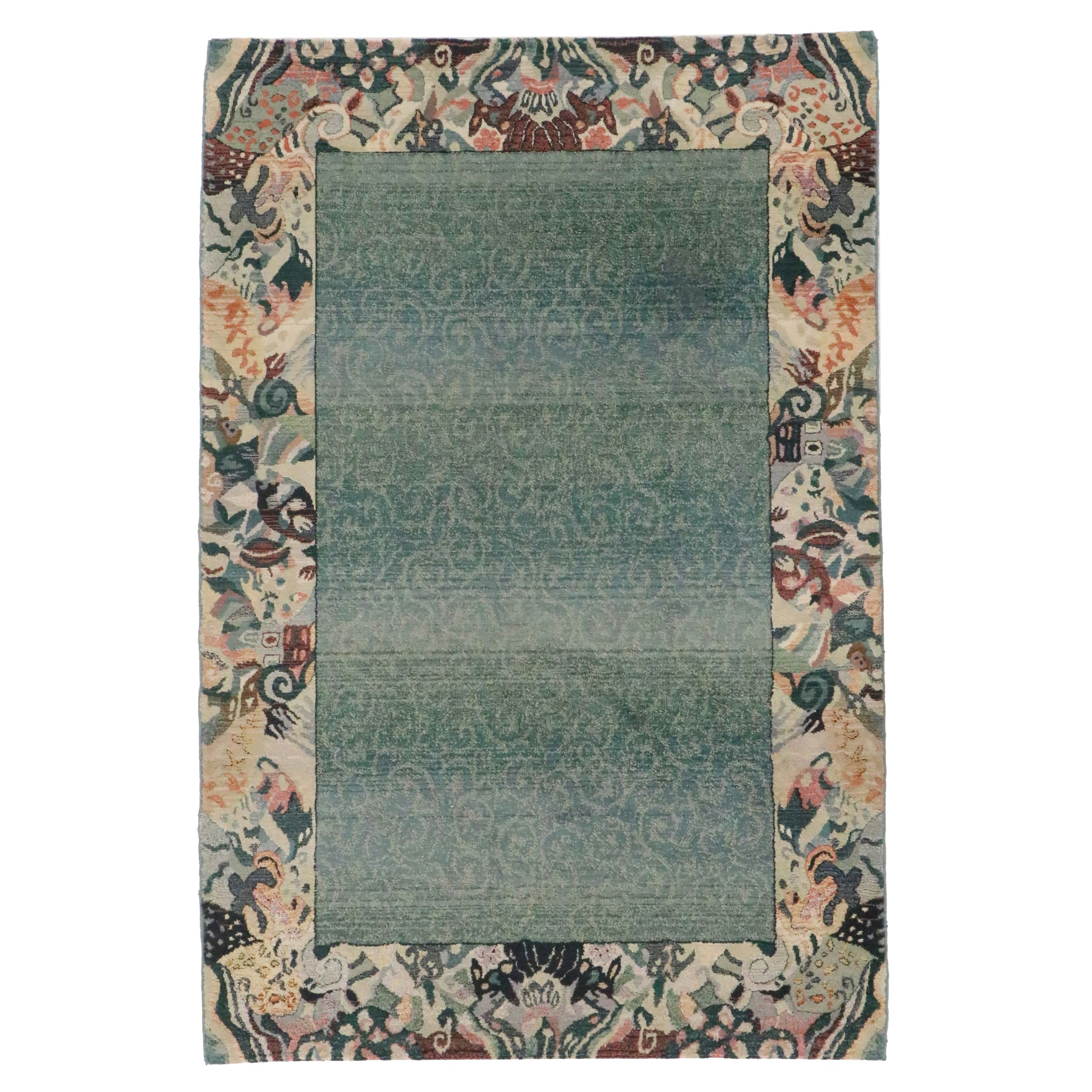 5'1 x 7'7 Machine Made Egyptian The Rug Gallery Floral Contemporary Area Rug