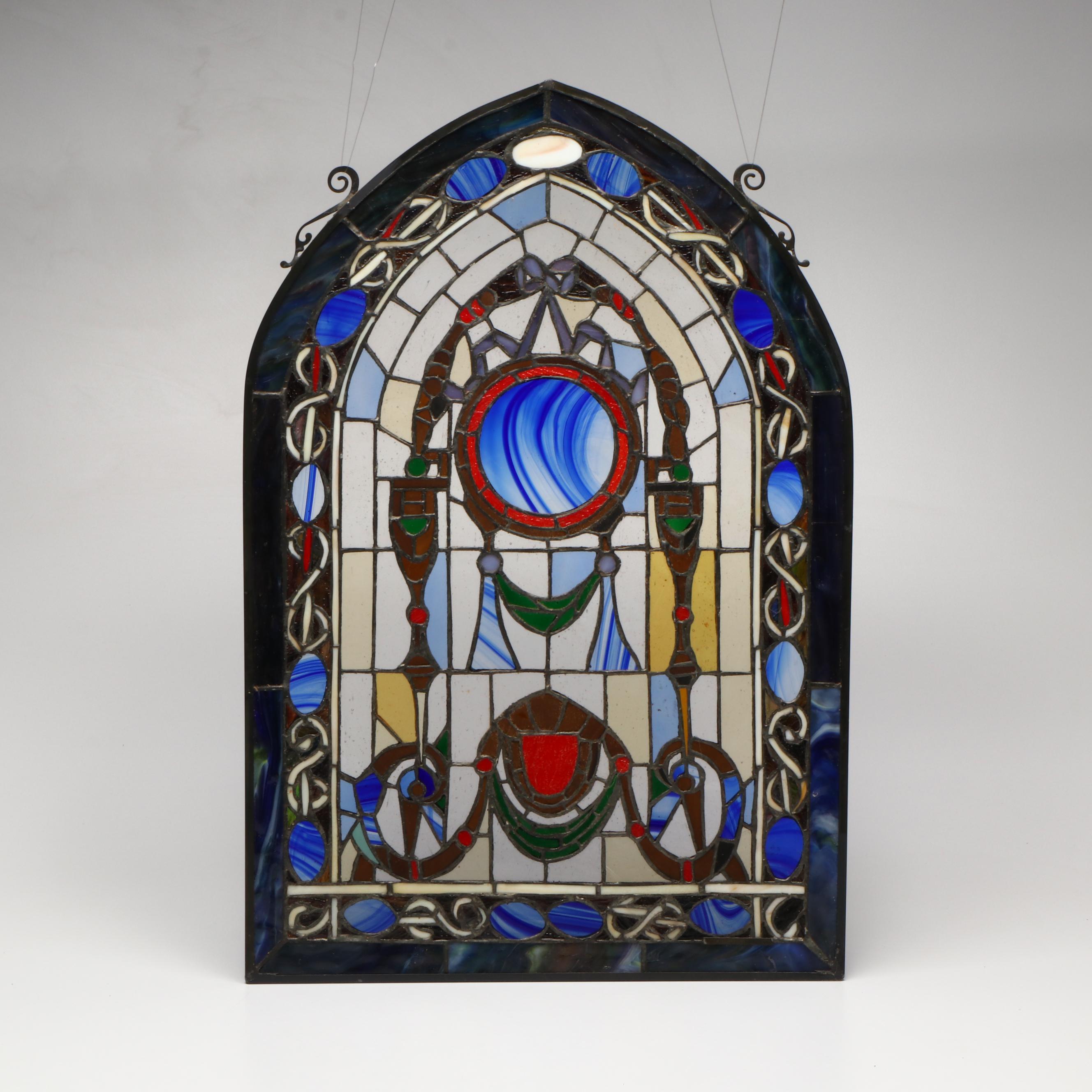 Gothic Arch Stained Glass Window Panel