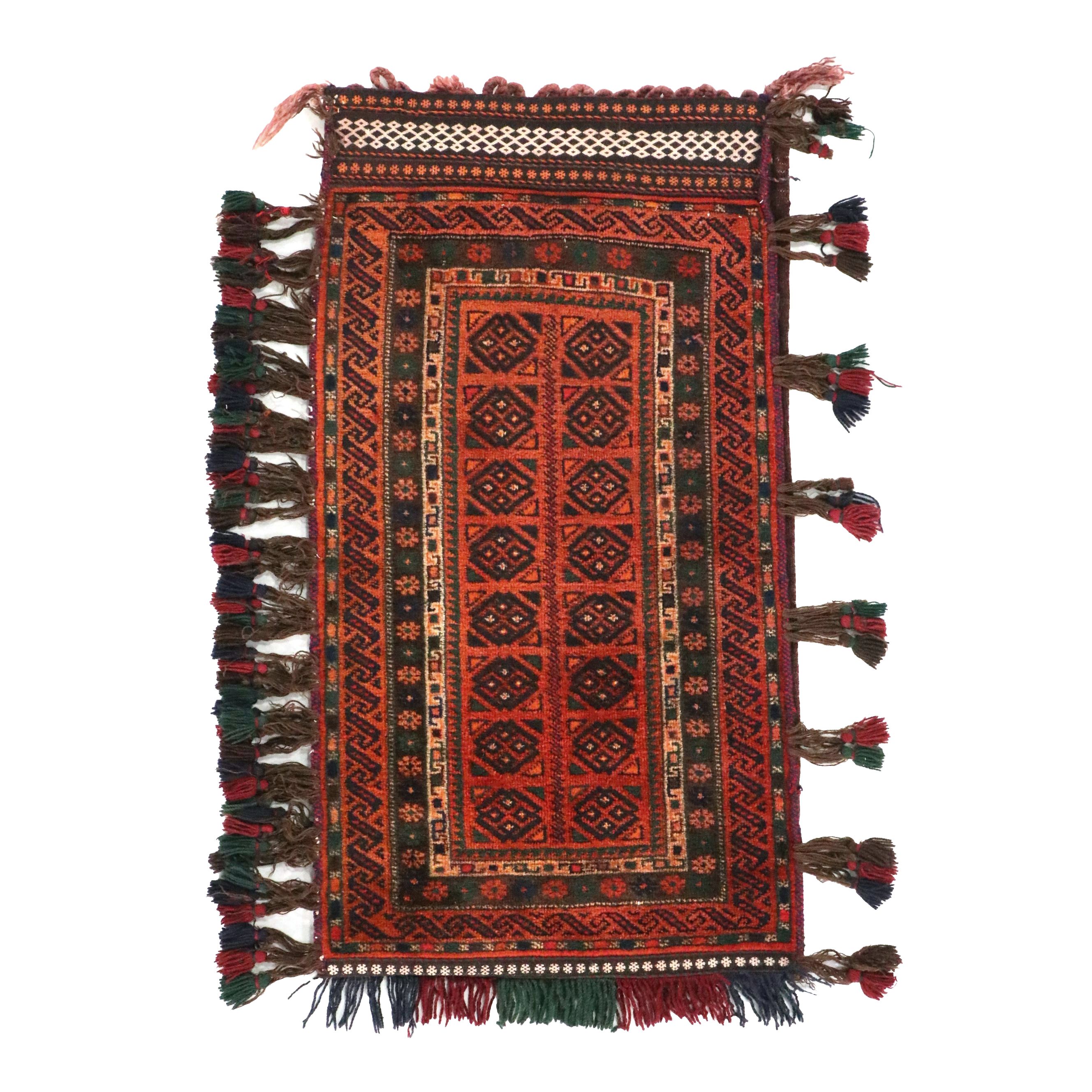 Hand-Knotted Afghan Baluch Balisht Bag Cushion Cover