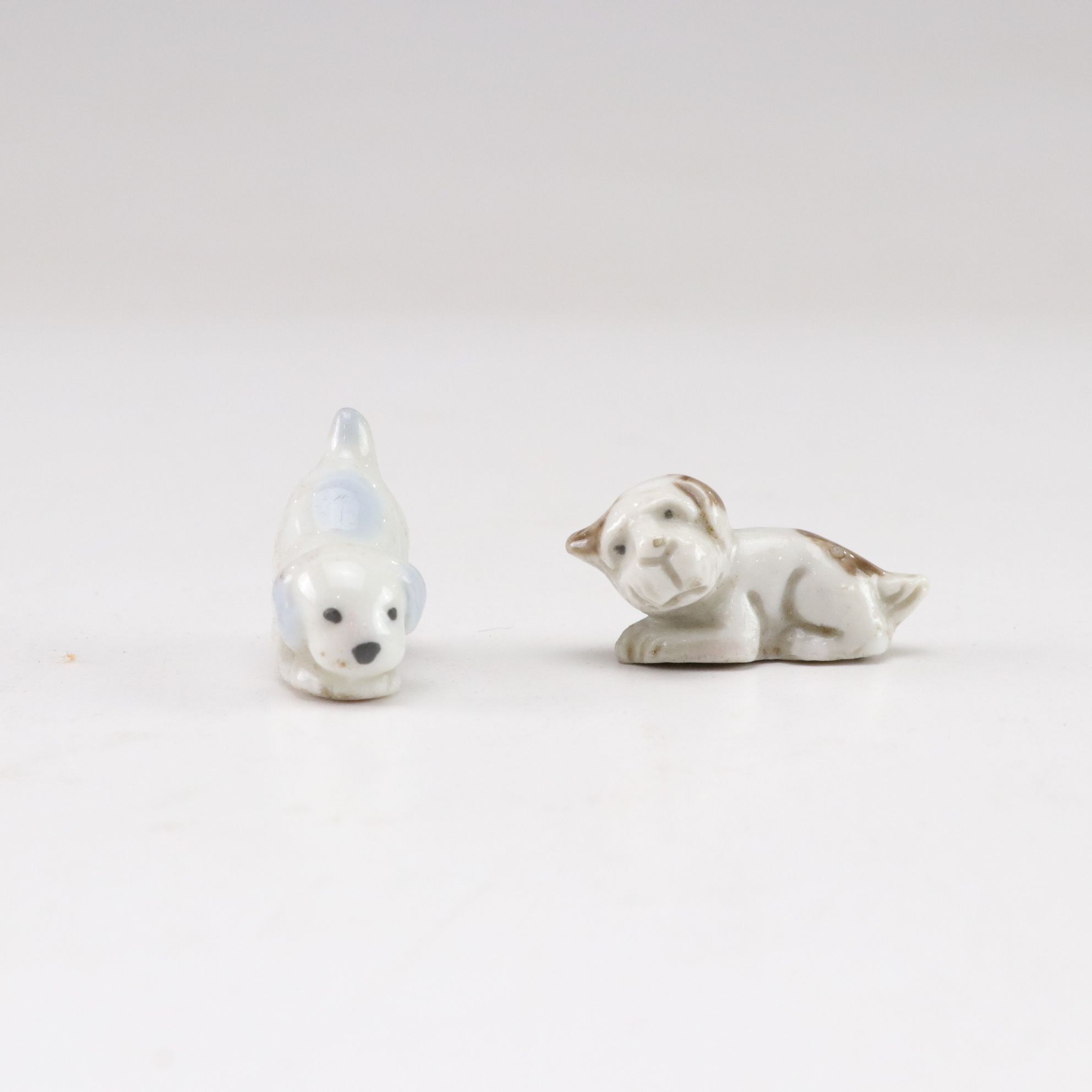 Hand-Painted Japanese Porcelain Dog Figurines
