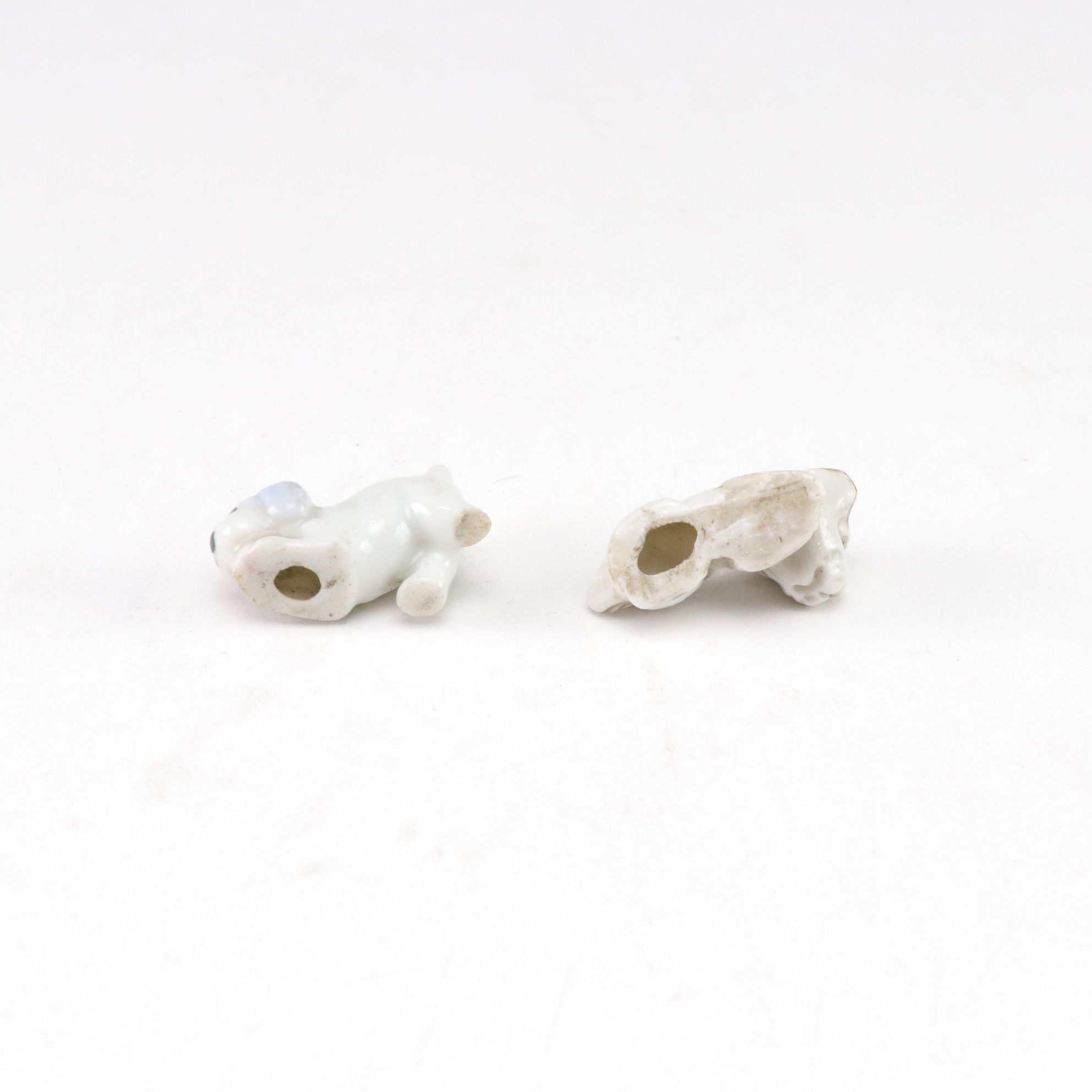 Hand-Painted Japanese Porcelain Dog Figurines