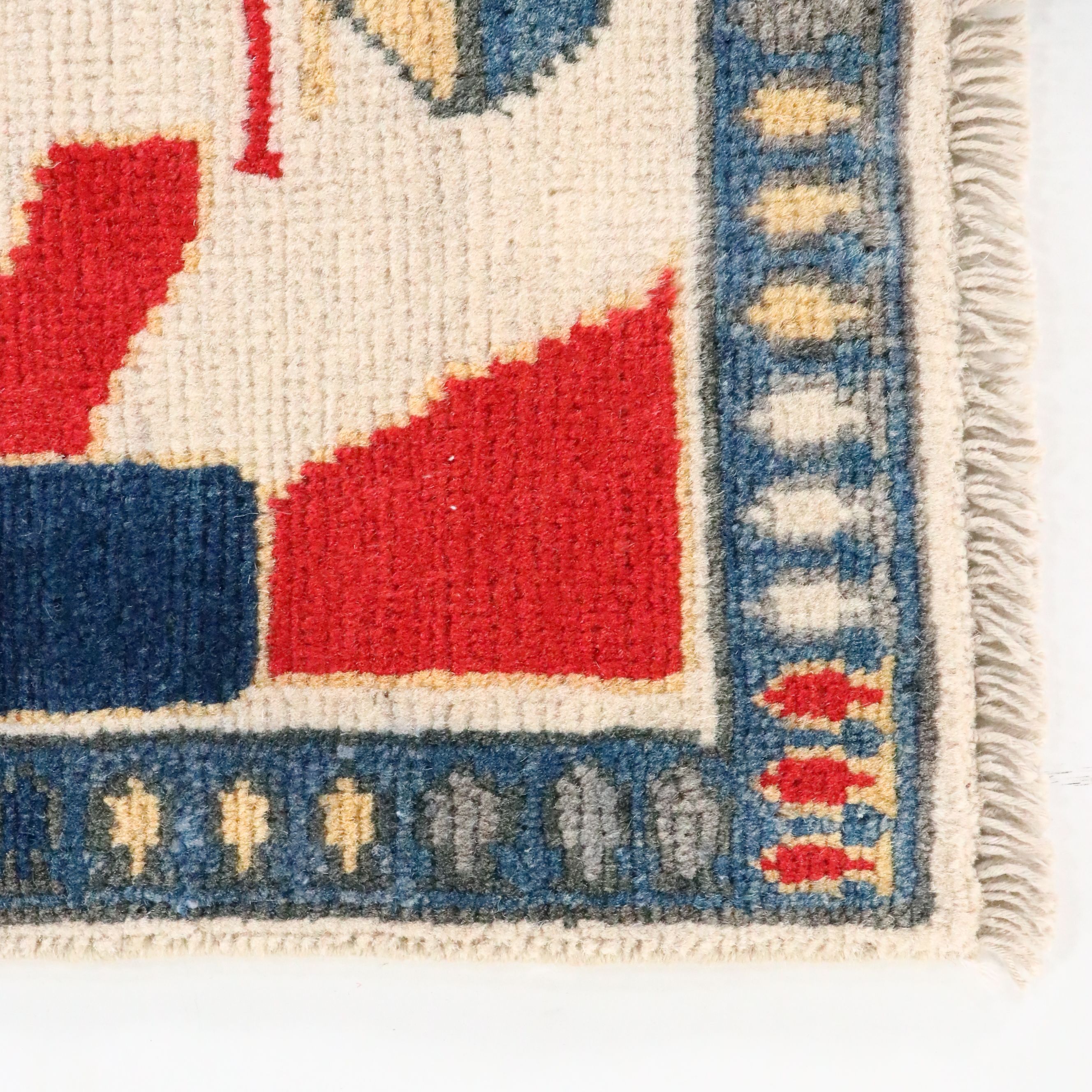 2'8 x 4'1 Hand-Knotted Afghan Pictorial War Rug