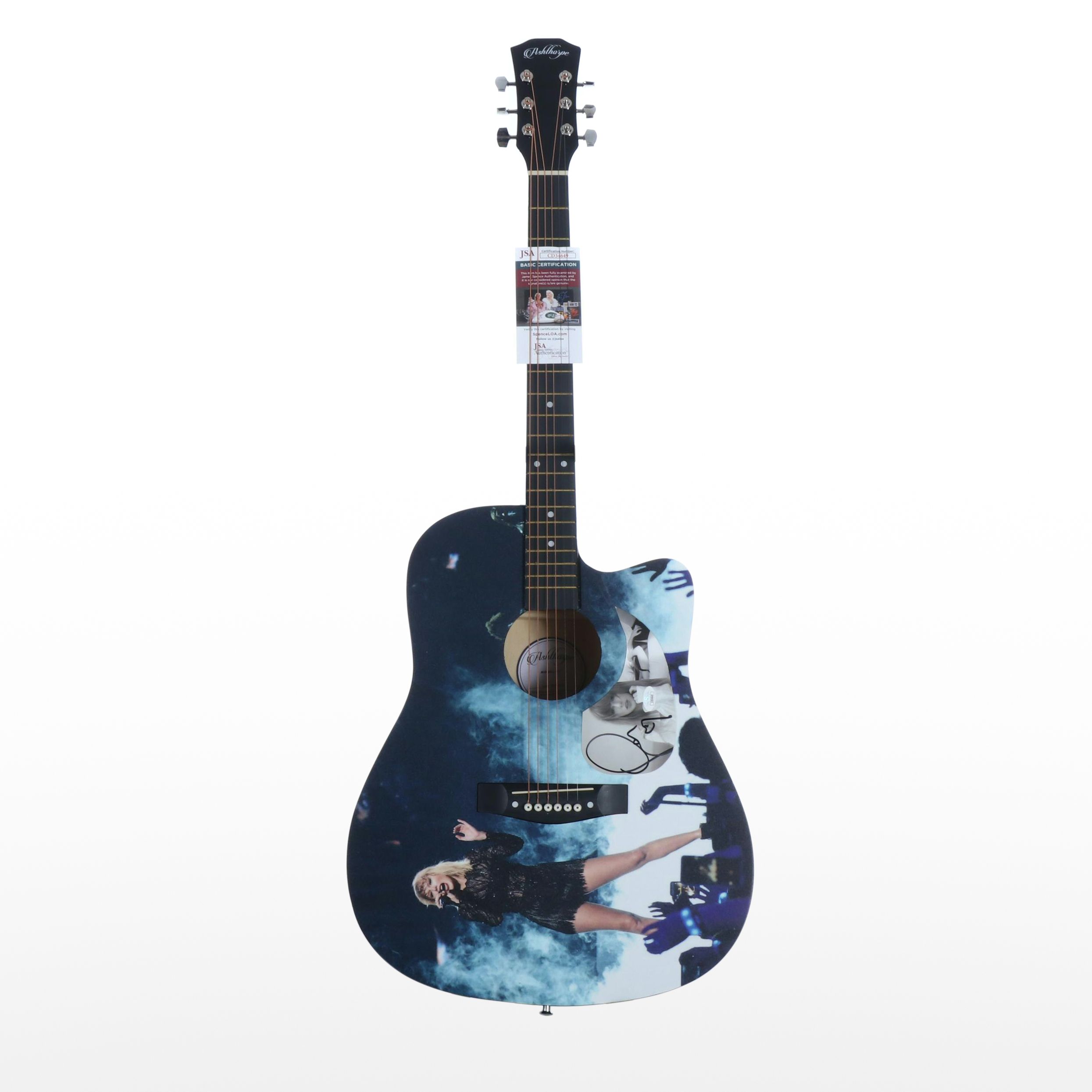 Taylor Swift Decal-Signed "The Eras Tour" Ashthorpe Acoustic Guitar, JSA