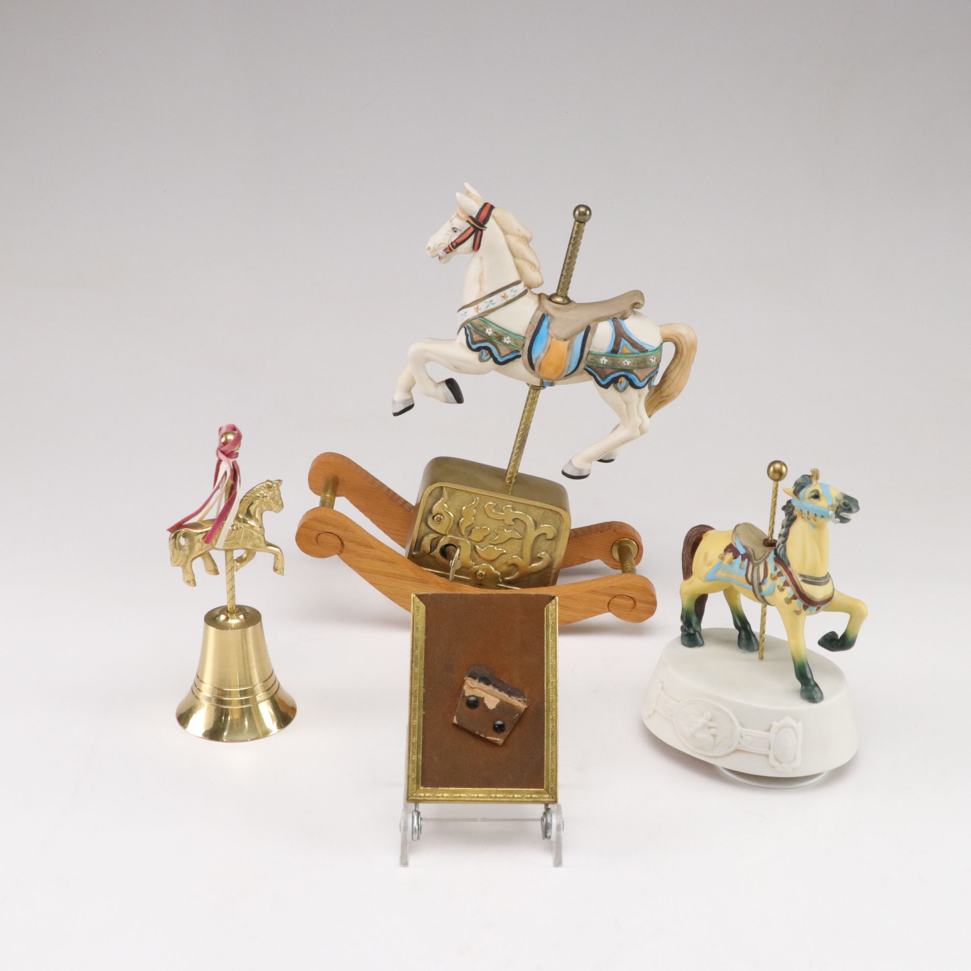 Willitts Musical Carousel & Rocking Horses with Bell and Framed Stamps