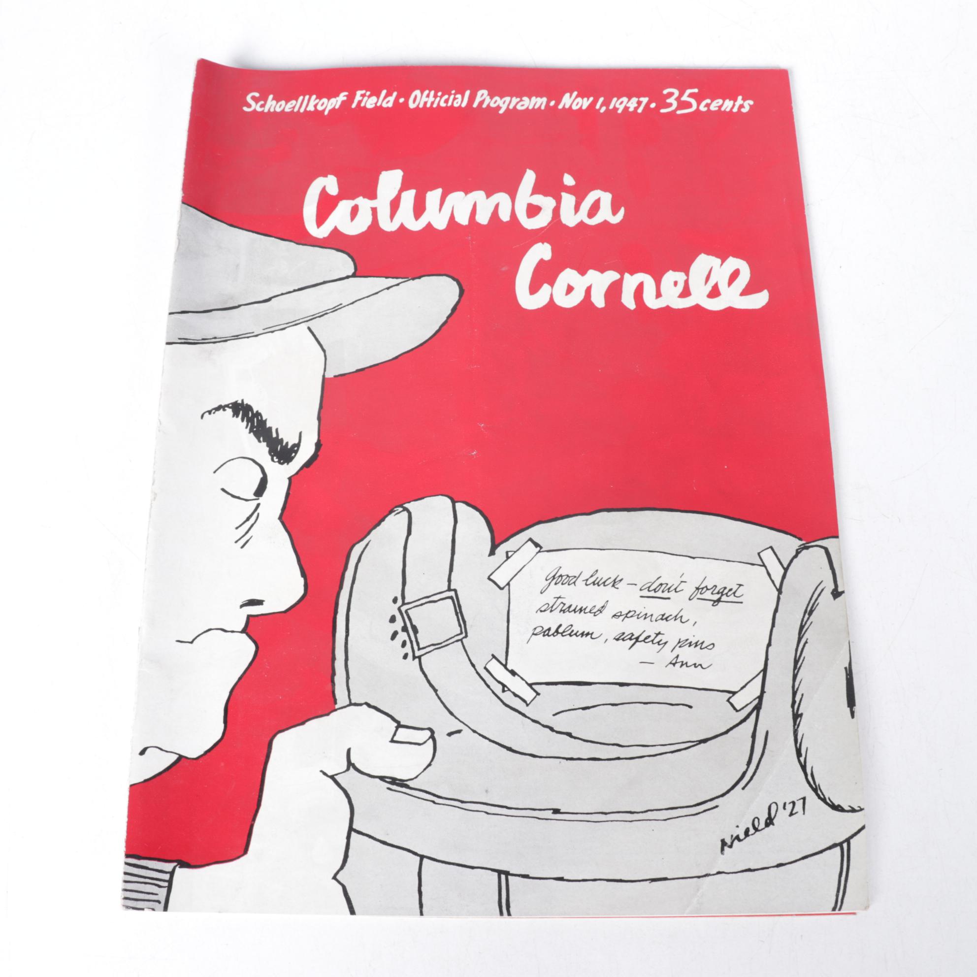 Cornell Official Football Programs From 1940s, Includes Navy & Columbia