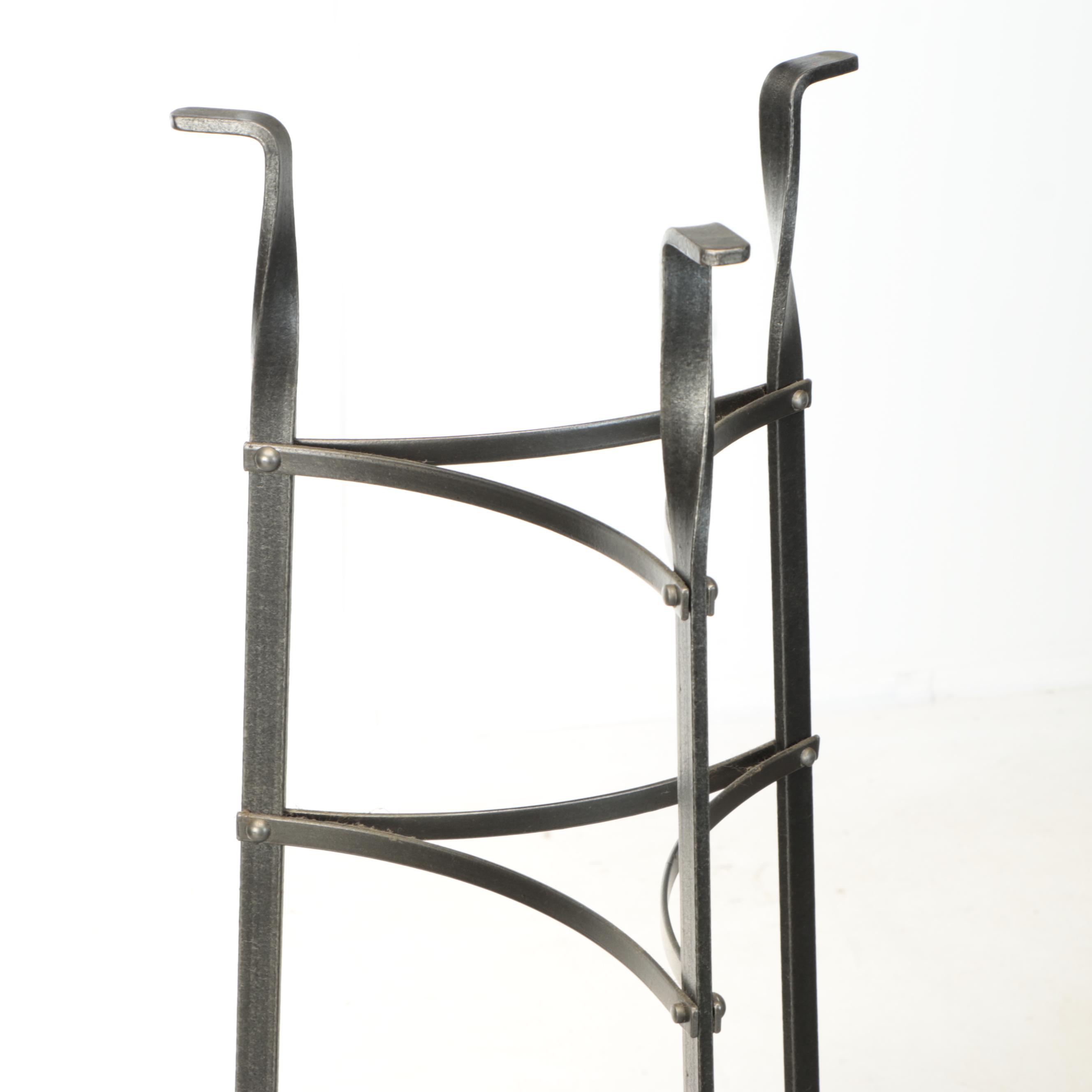 French Style Metal Tiered Corner Pot Rack