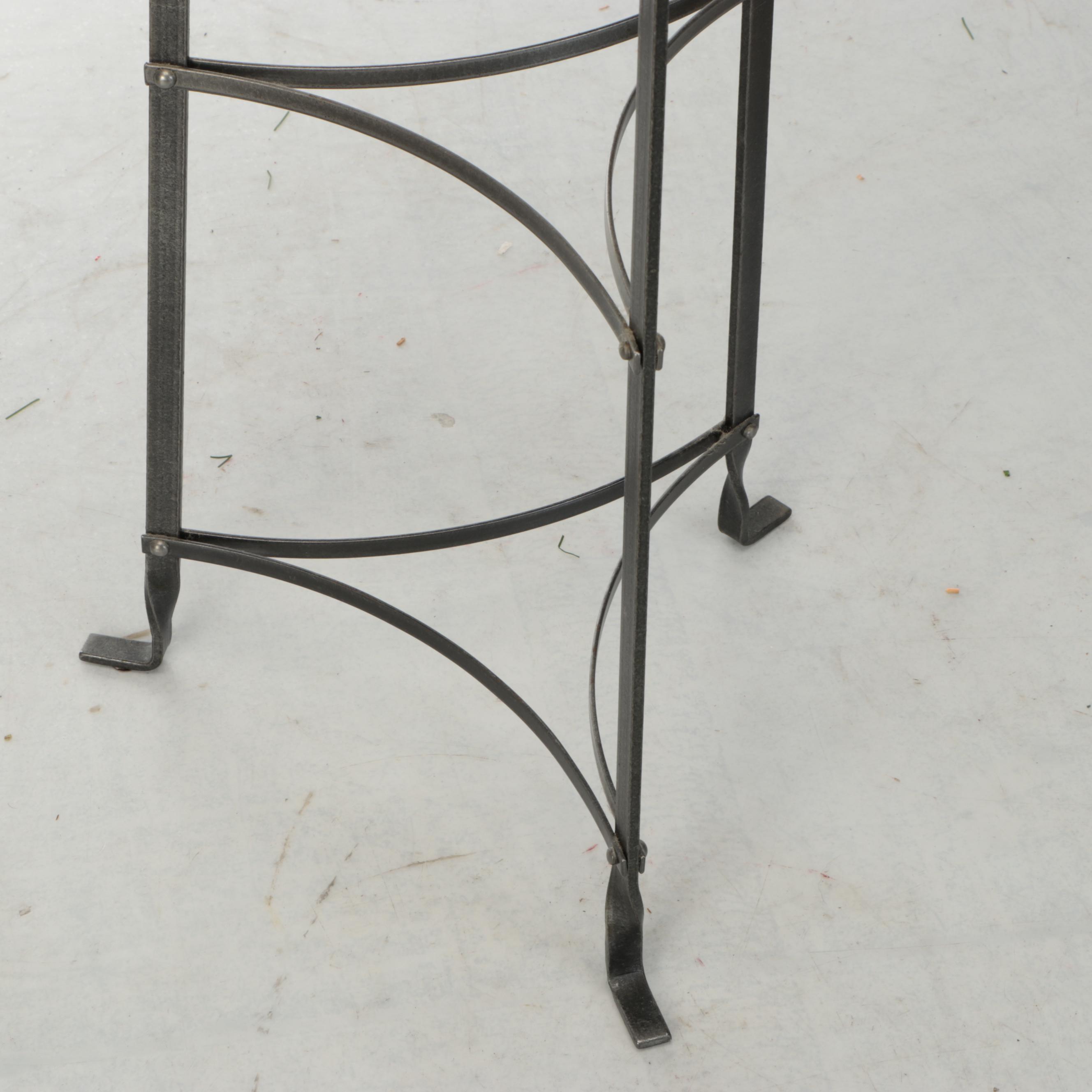 French Style Metal Tiered Corner Pot Rack