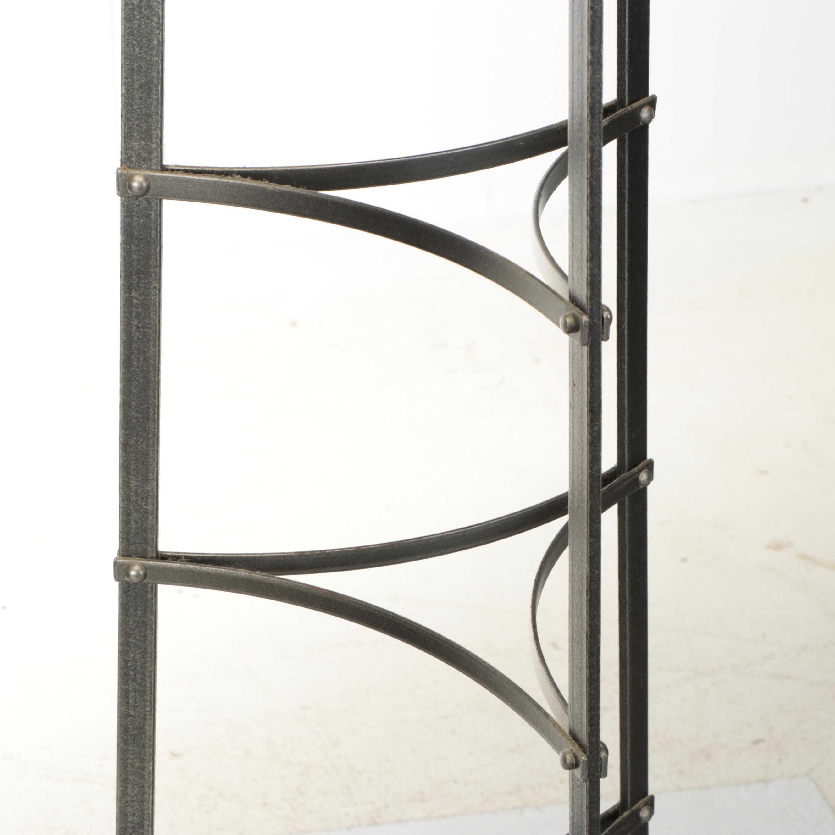 French Style Metal Tiered Corner Pot Rack