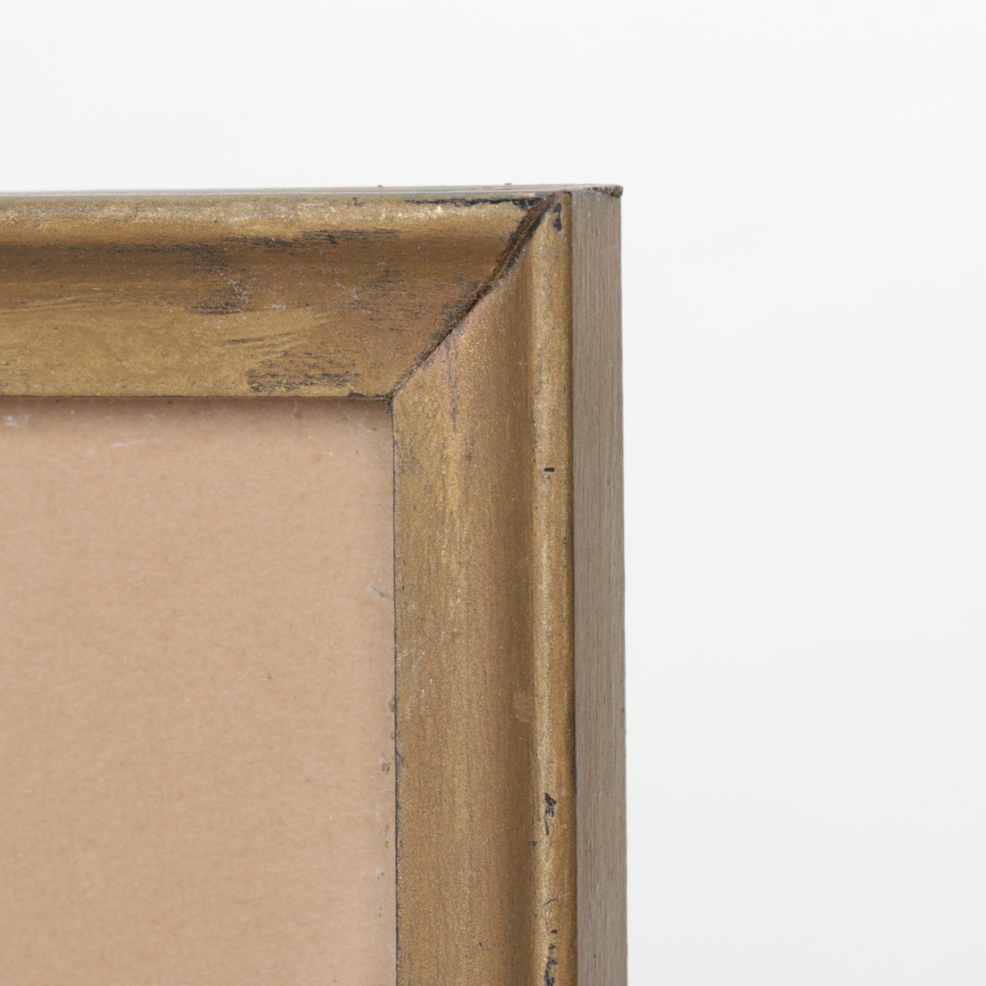 Japanese Watercolor Painting of Hut Overlooking Boats on Moonlit Waters