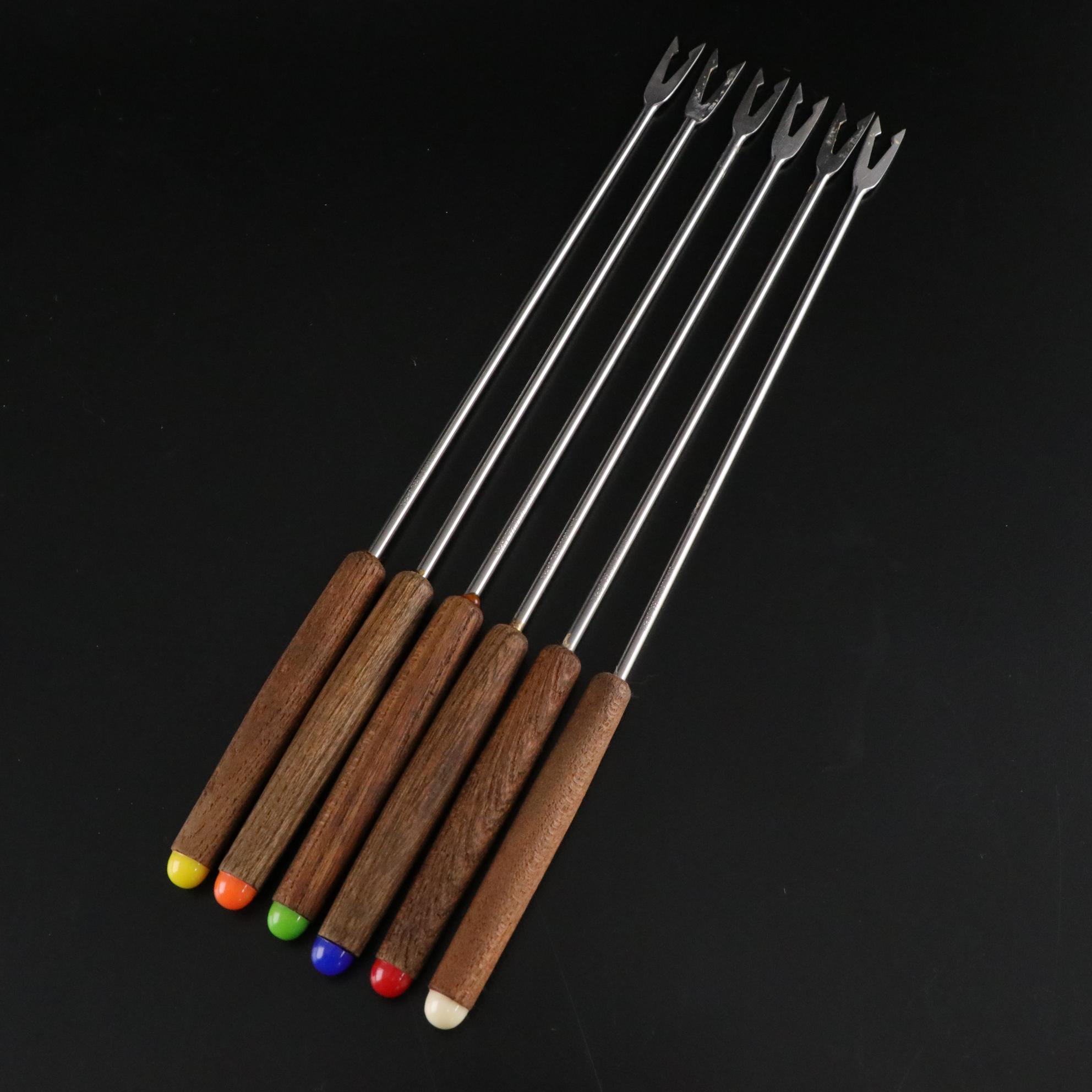 Mid Century Modern Serveware with Glass Divided Relish, Fondue Forks, and More