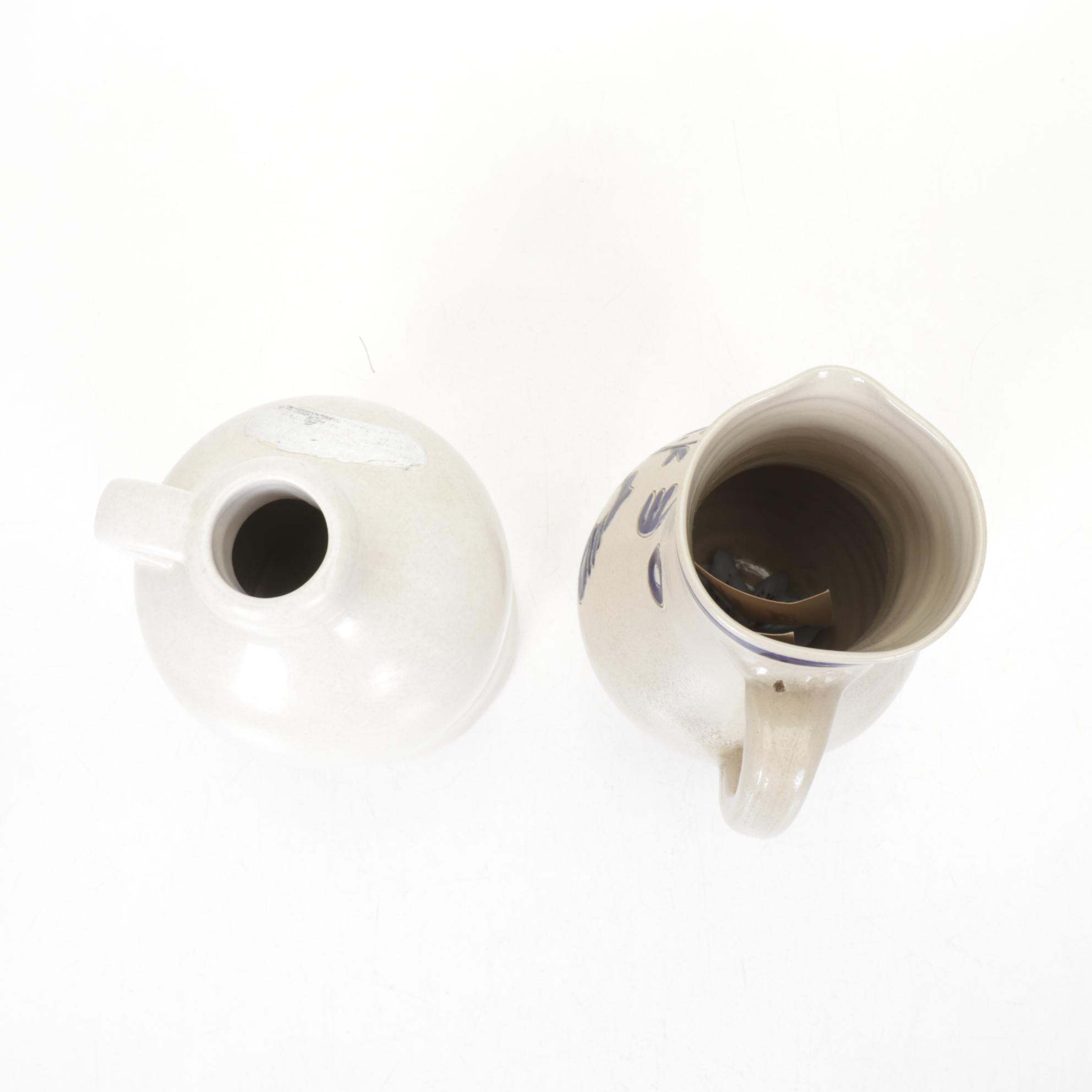 Henry McKenna Jug with Williamsburg Pitcher and Other Stoneware Crocks