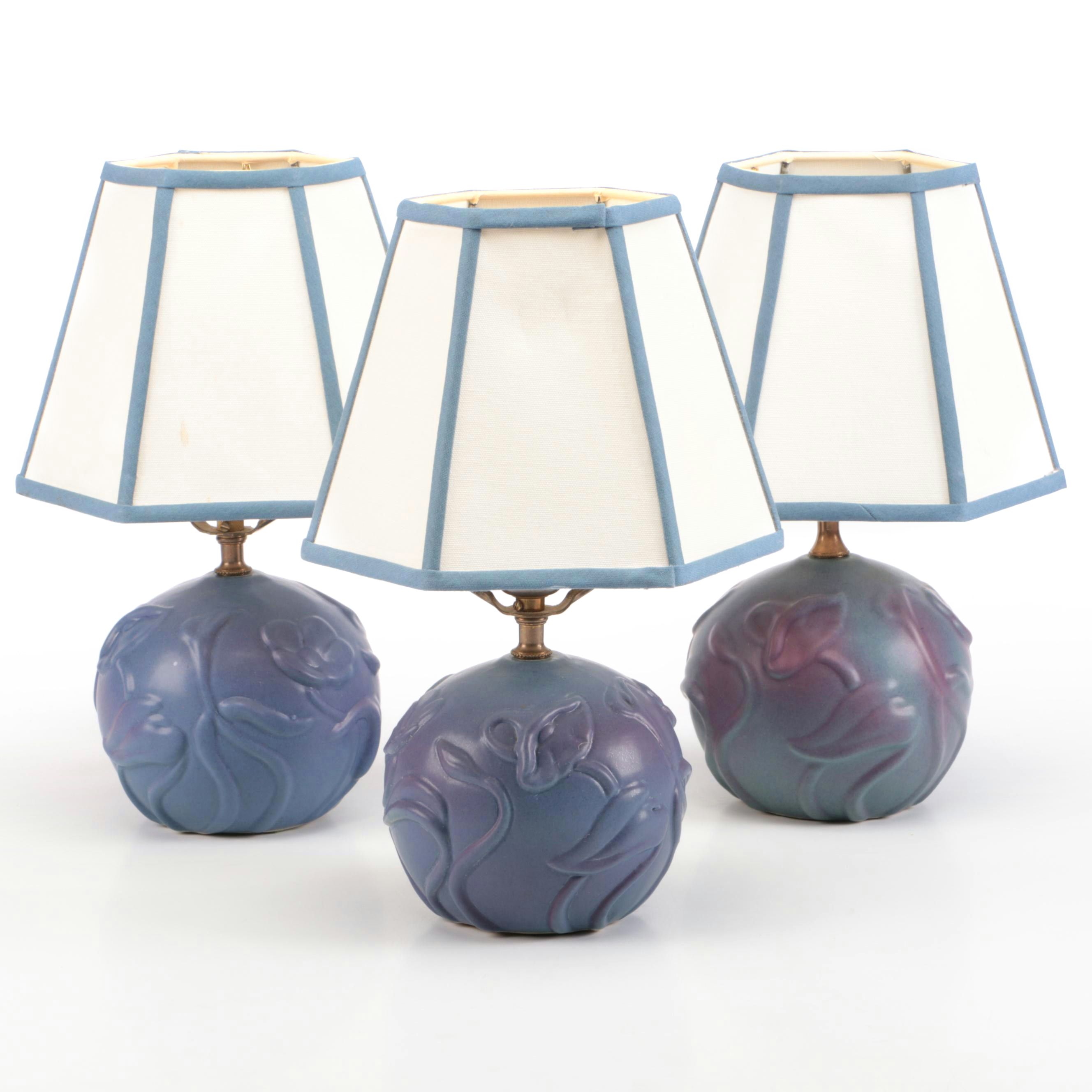 Van Briggle Pottery Floral Ceramic Table Lamps