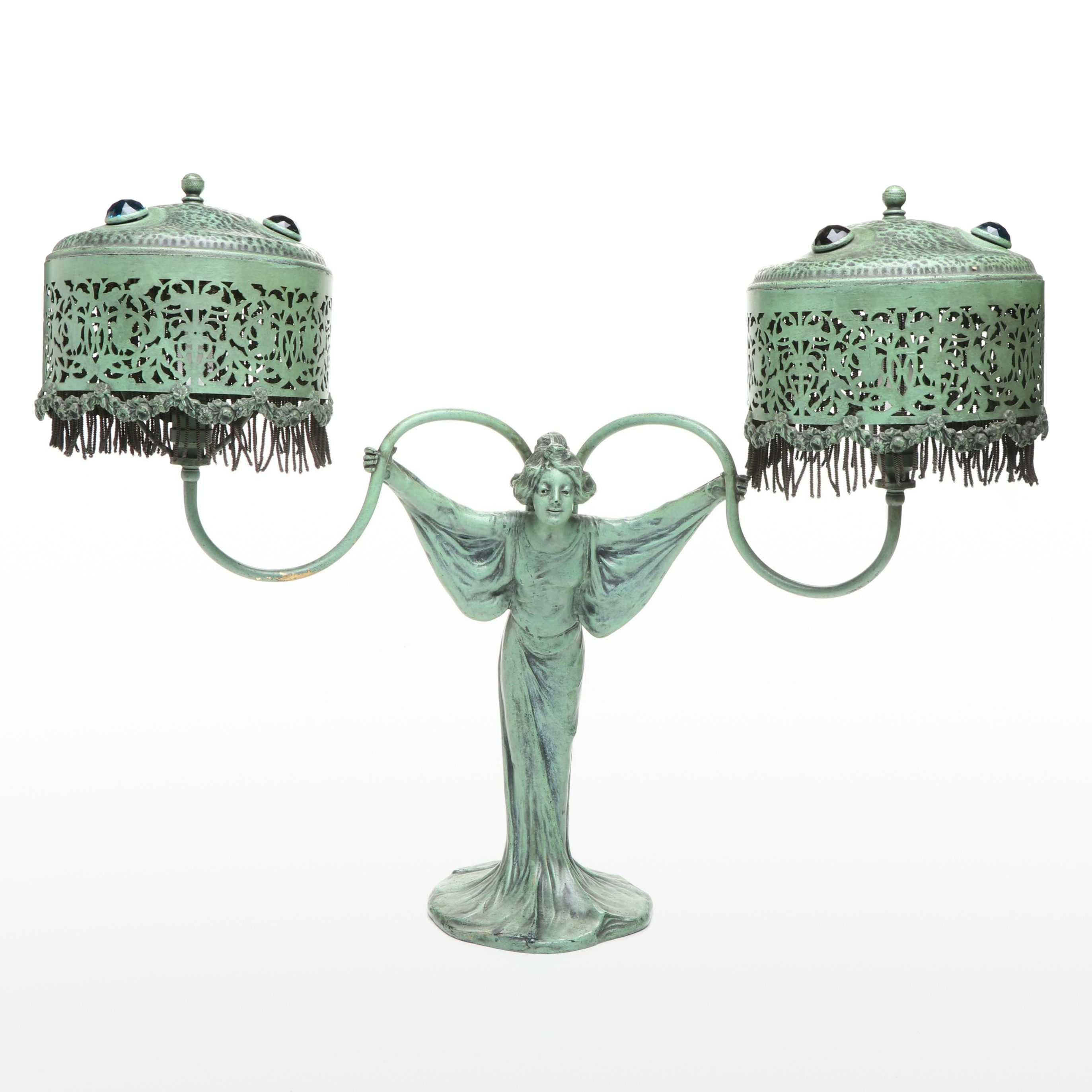 Art Nouveau Style Metal Table Lamp