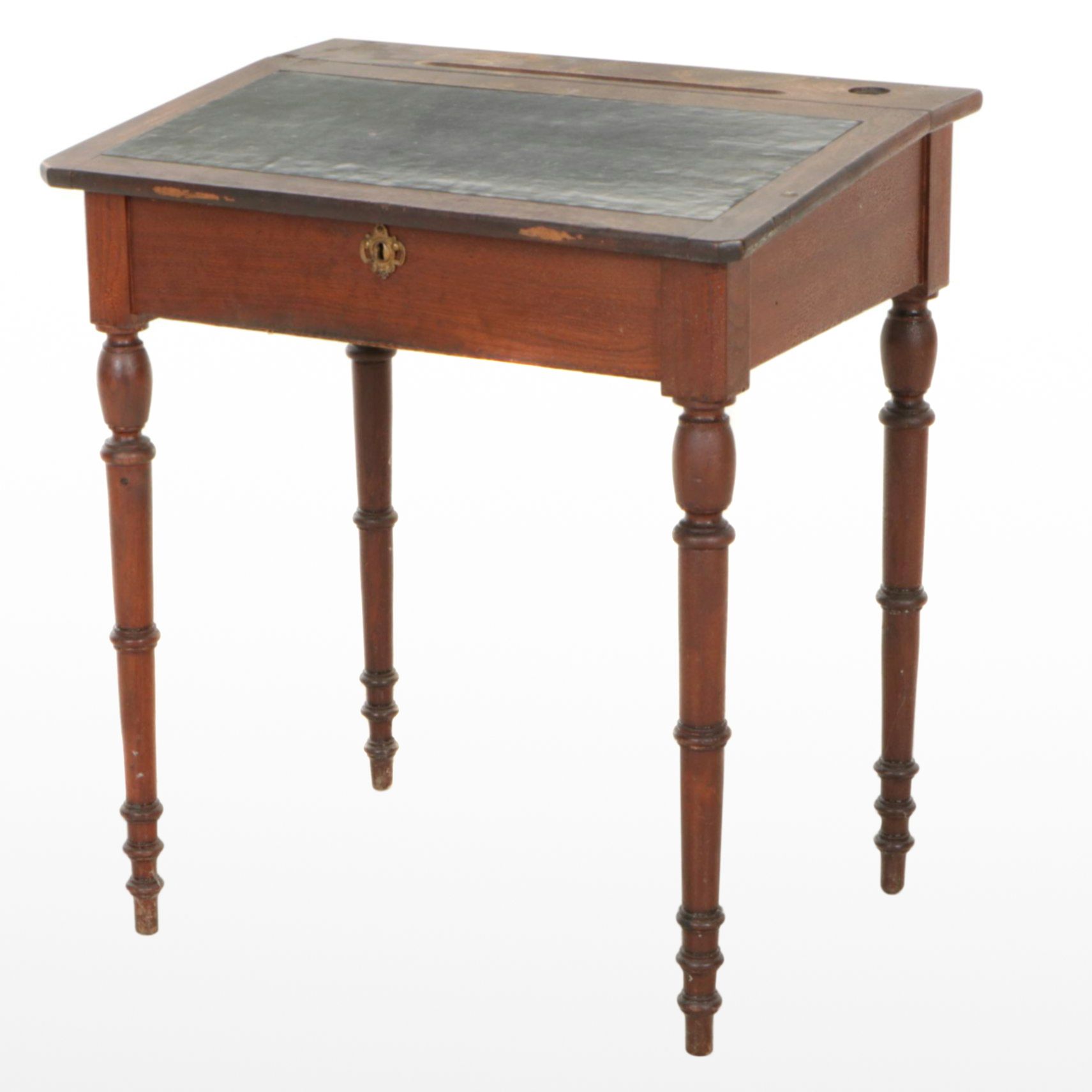 Victorian Oak Flip-Top Writing Desk with Leather Insert, Late 19th/ Early 20th C