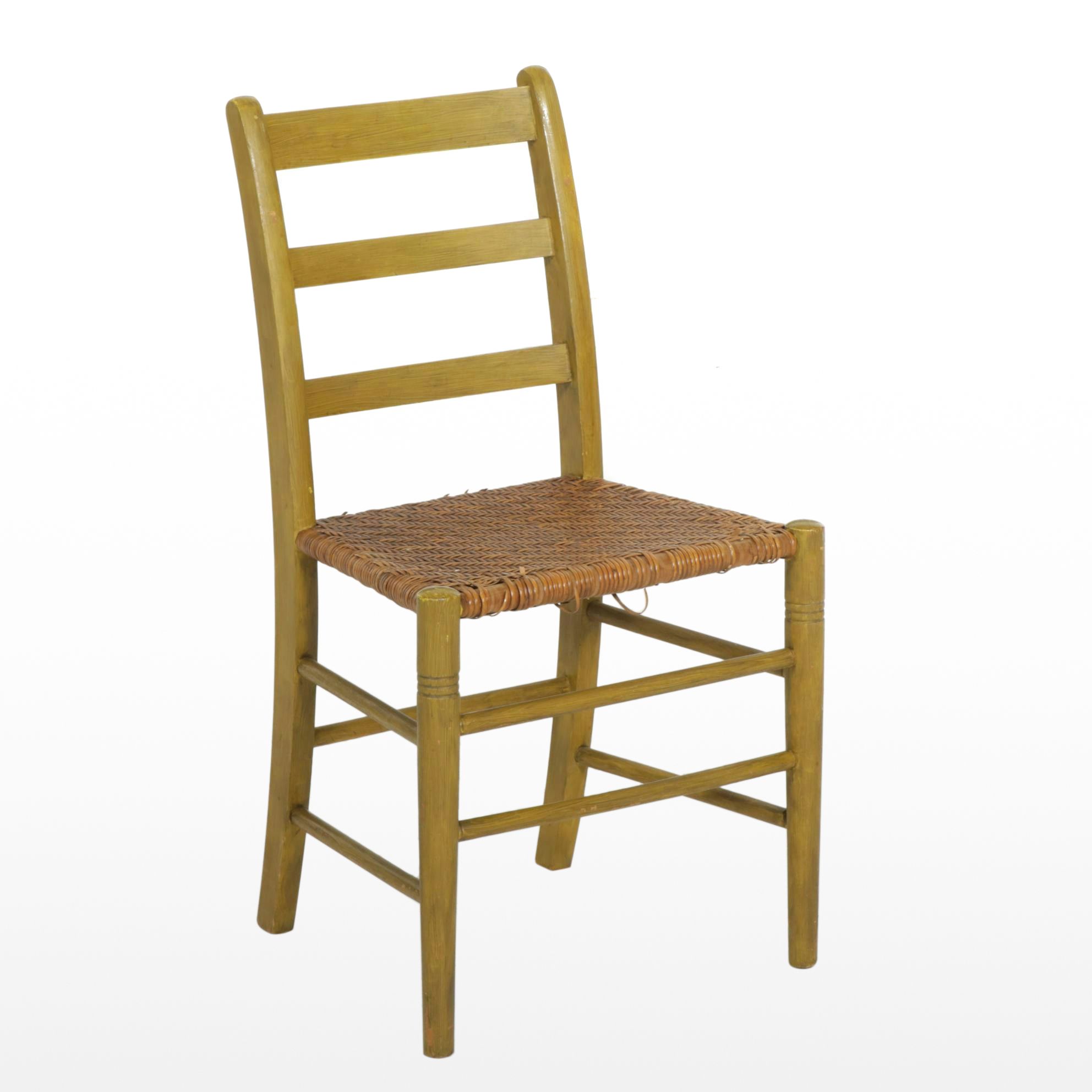 Delaware Chair Painted Ladder Back Side Chair with Woven Cane Seat