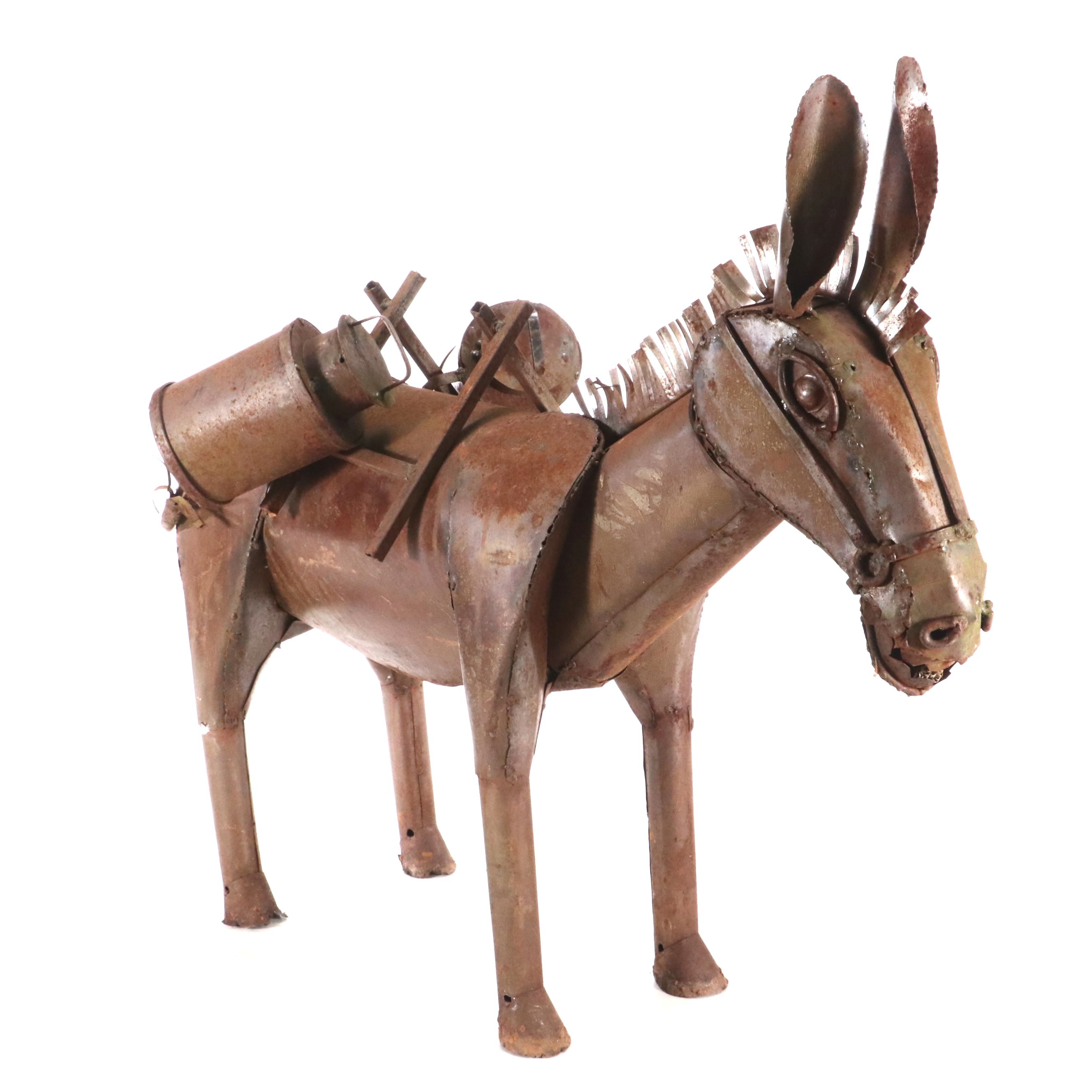 Metal Donkey Outdoor Statue