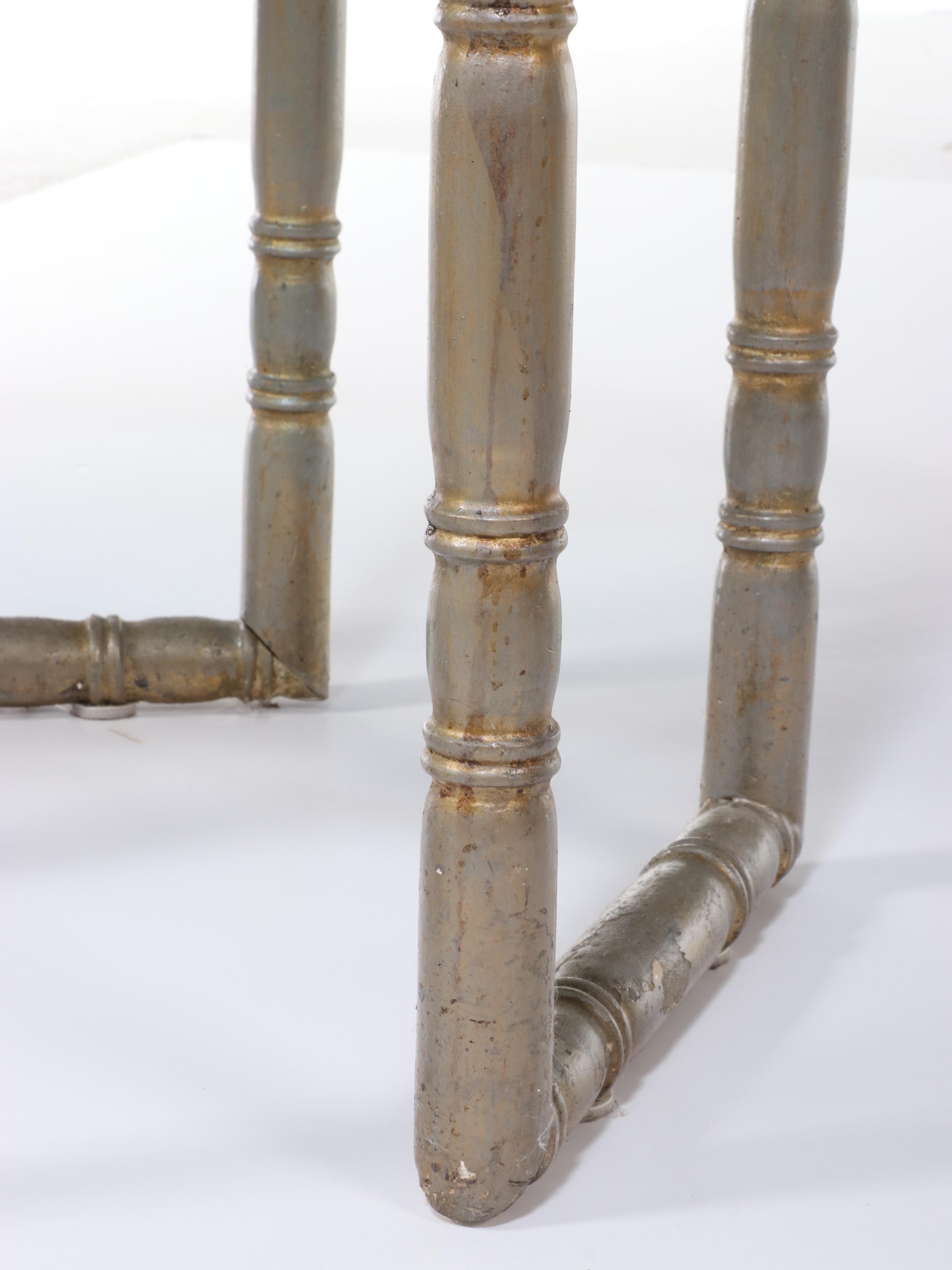 Glass and Faux Bamboo Accent Table, Mid to Late 20th Century