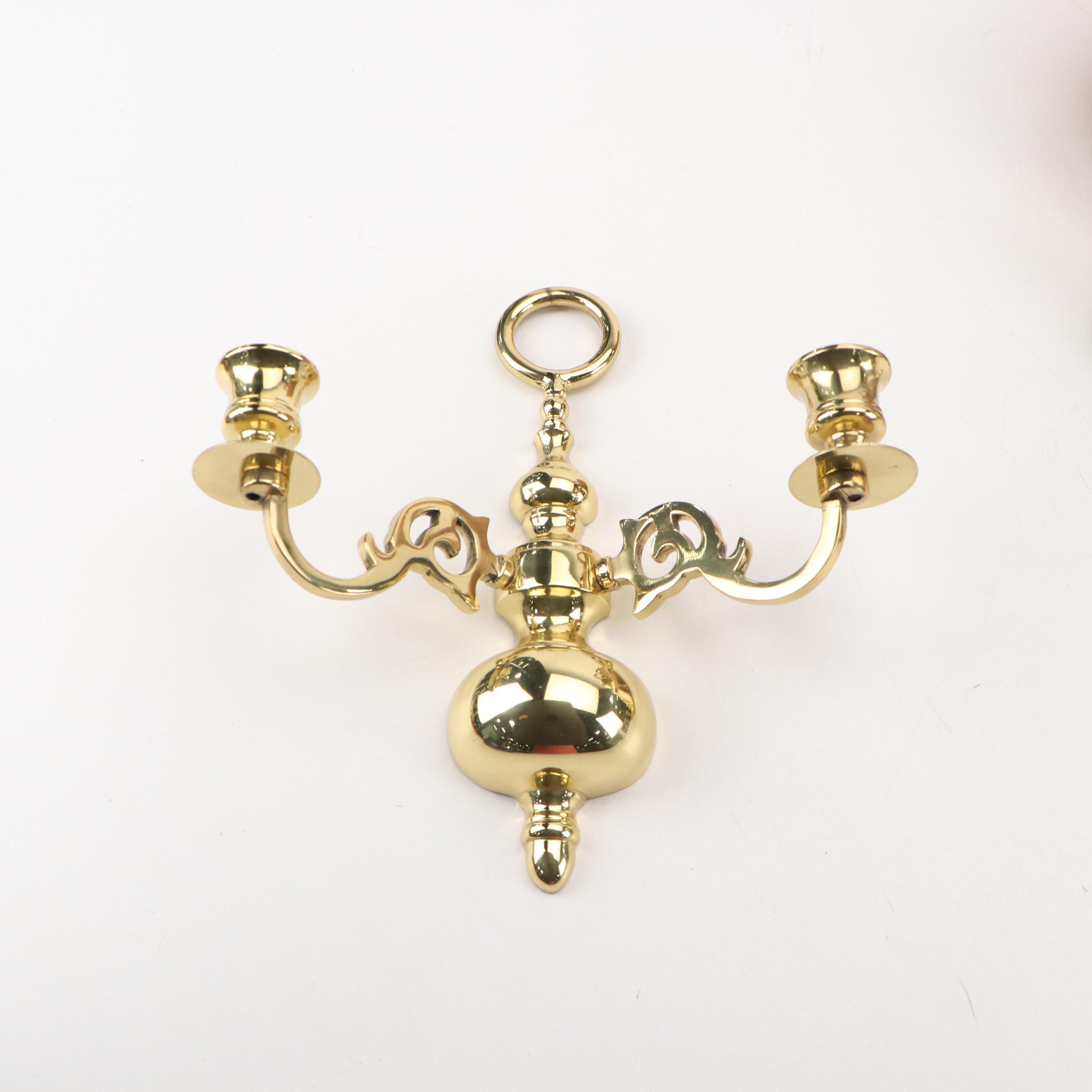 Baldwin and Other Brass Candle Holders, Brass Sconce, and More