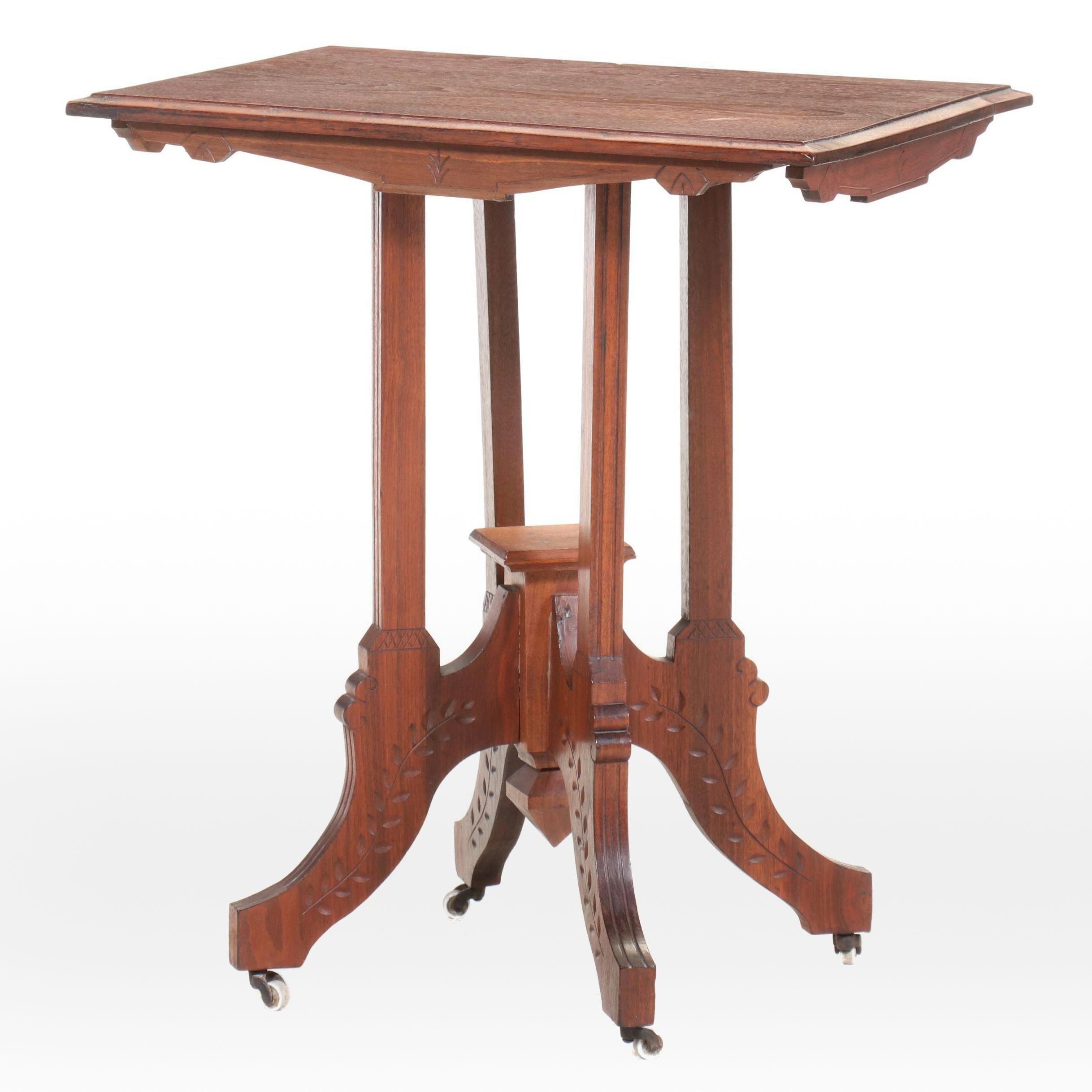 Victorian Eastlake Walnut Occasional Table, Late 19th Century