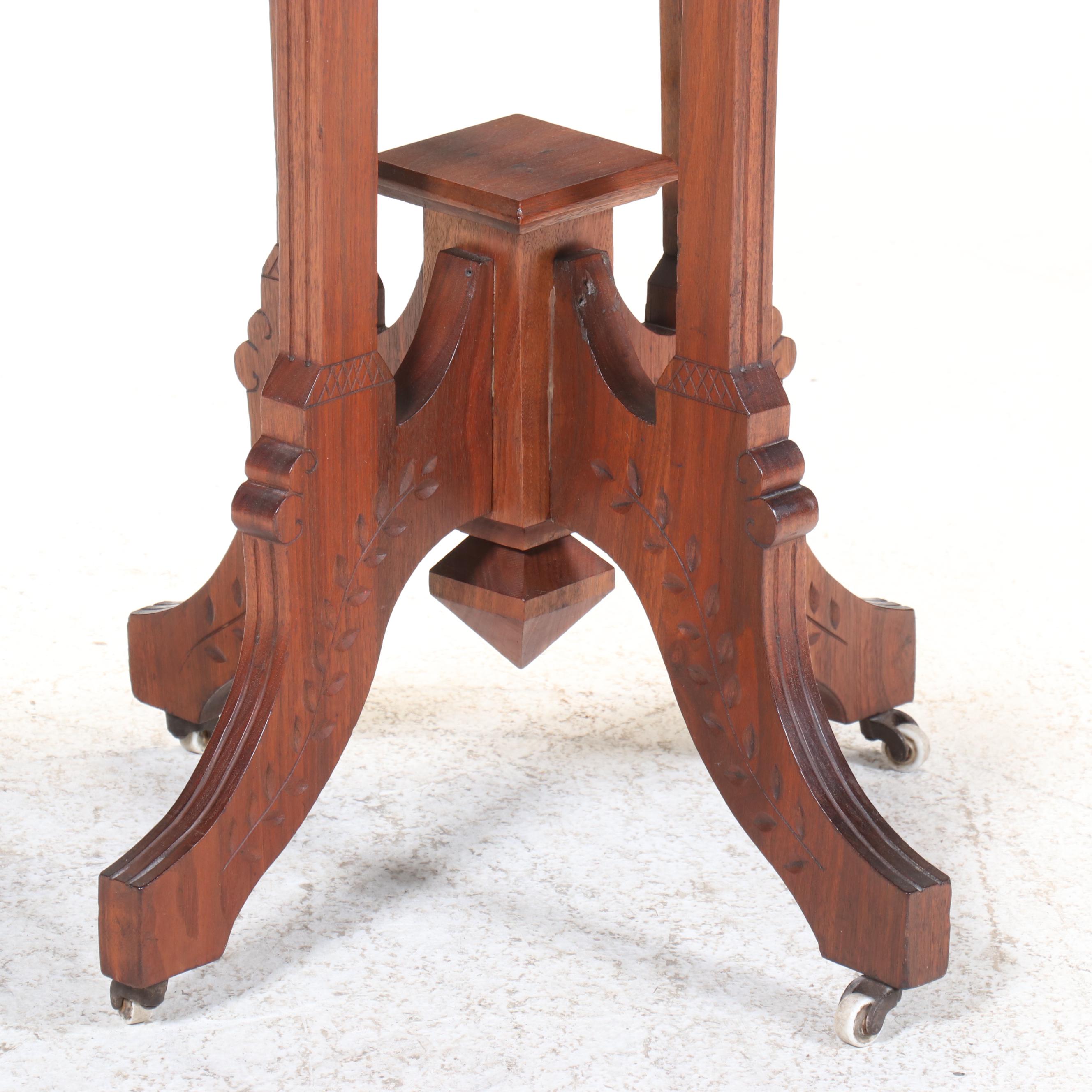 Victorian Eastlake Walnut Occasional Table, Late 19th Century