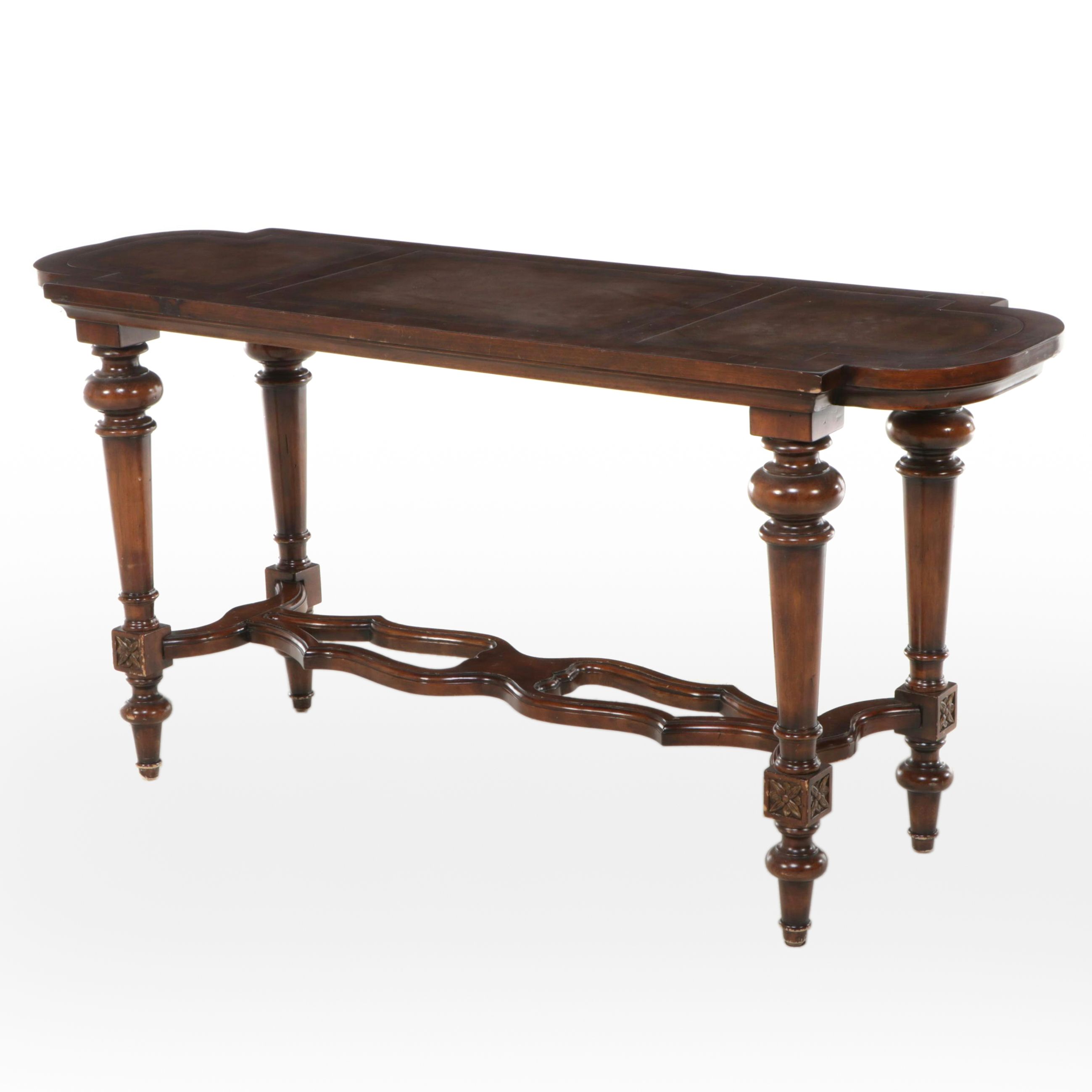 Jacobean Style Mahogany Finish Console Table